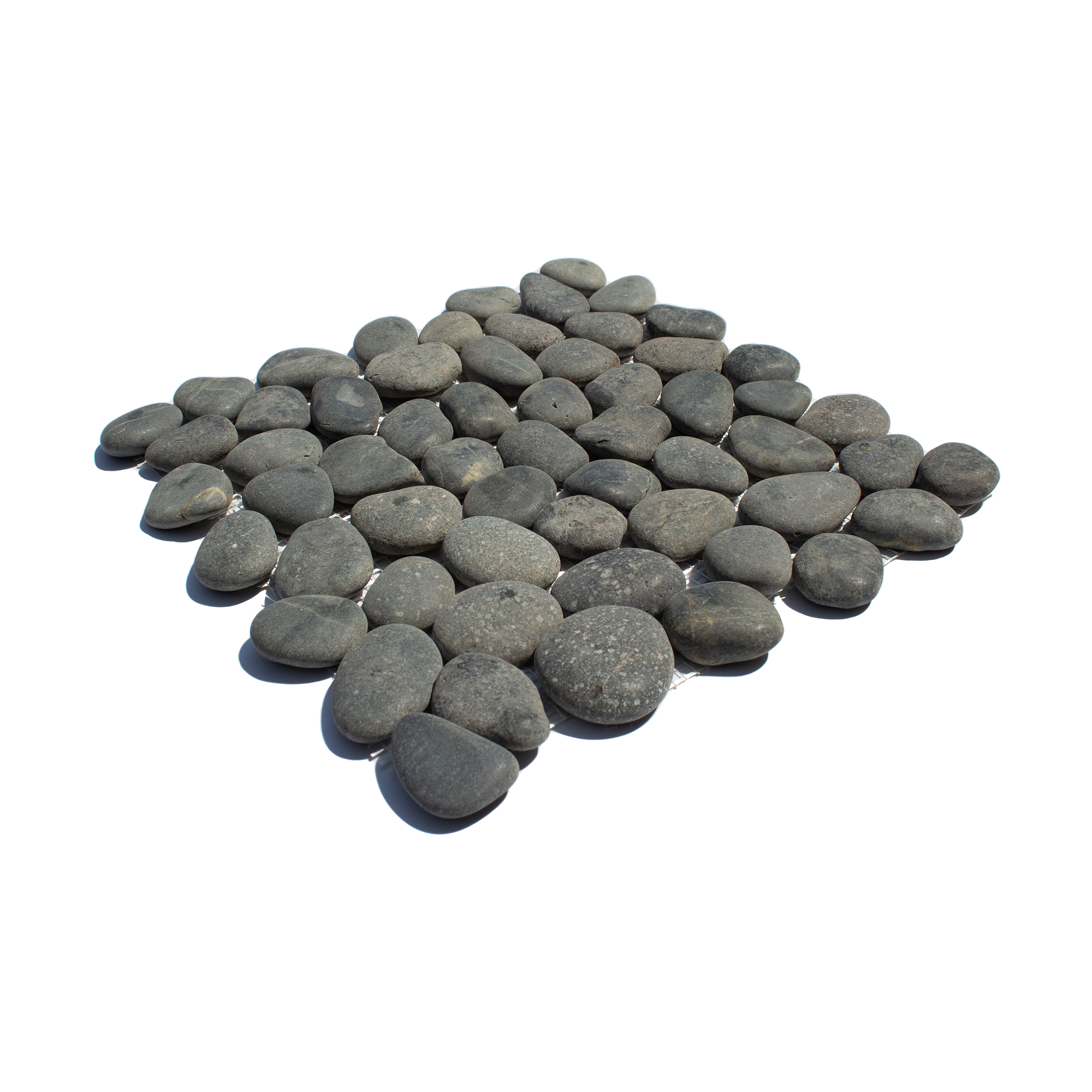 Nero Black Random Size Pebble Stone Mosaic