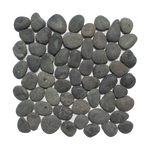Nero Black Random Size Pebble Stone Mosaic