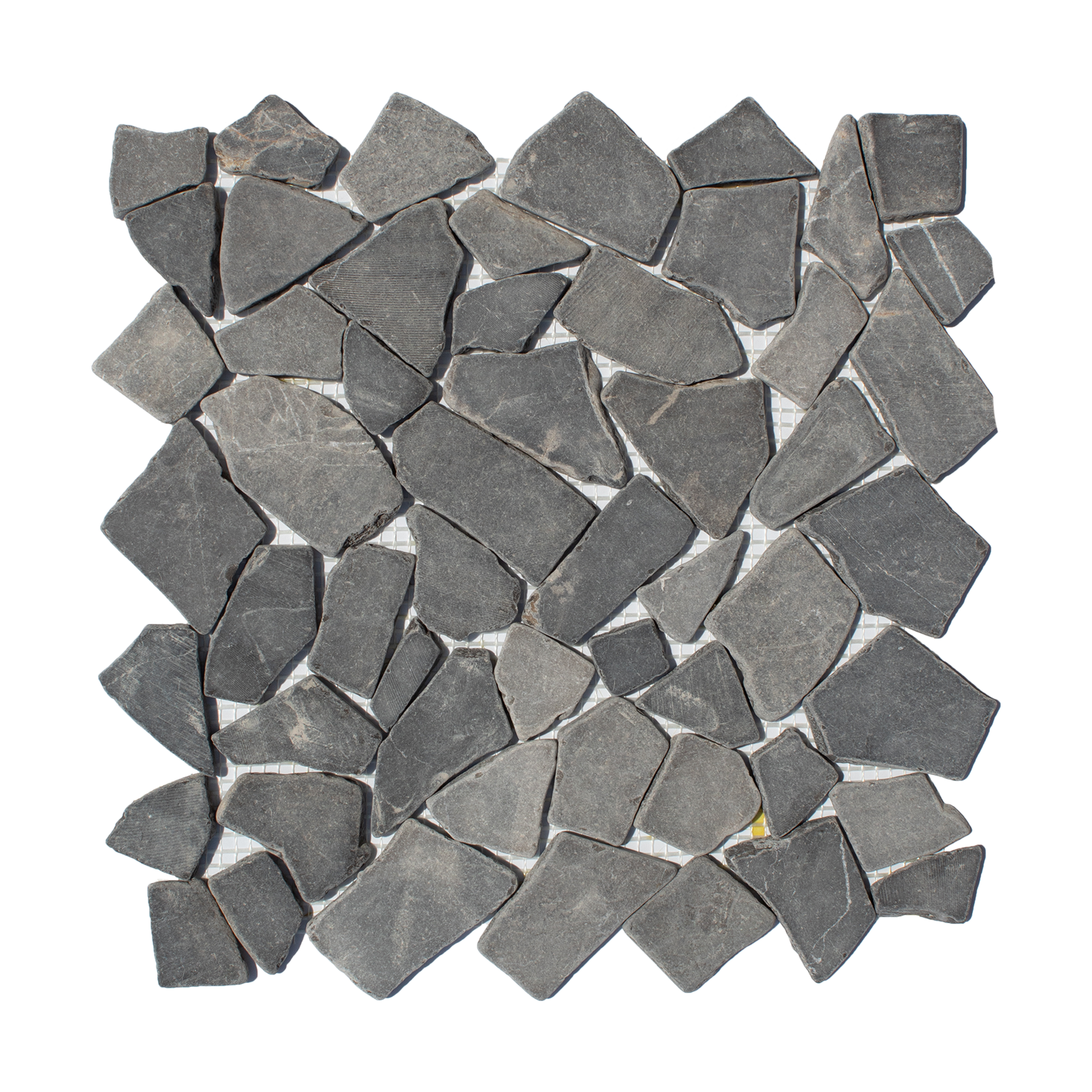 Smoke Grey Random Size Sliced Pebble Stone Mosaic