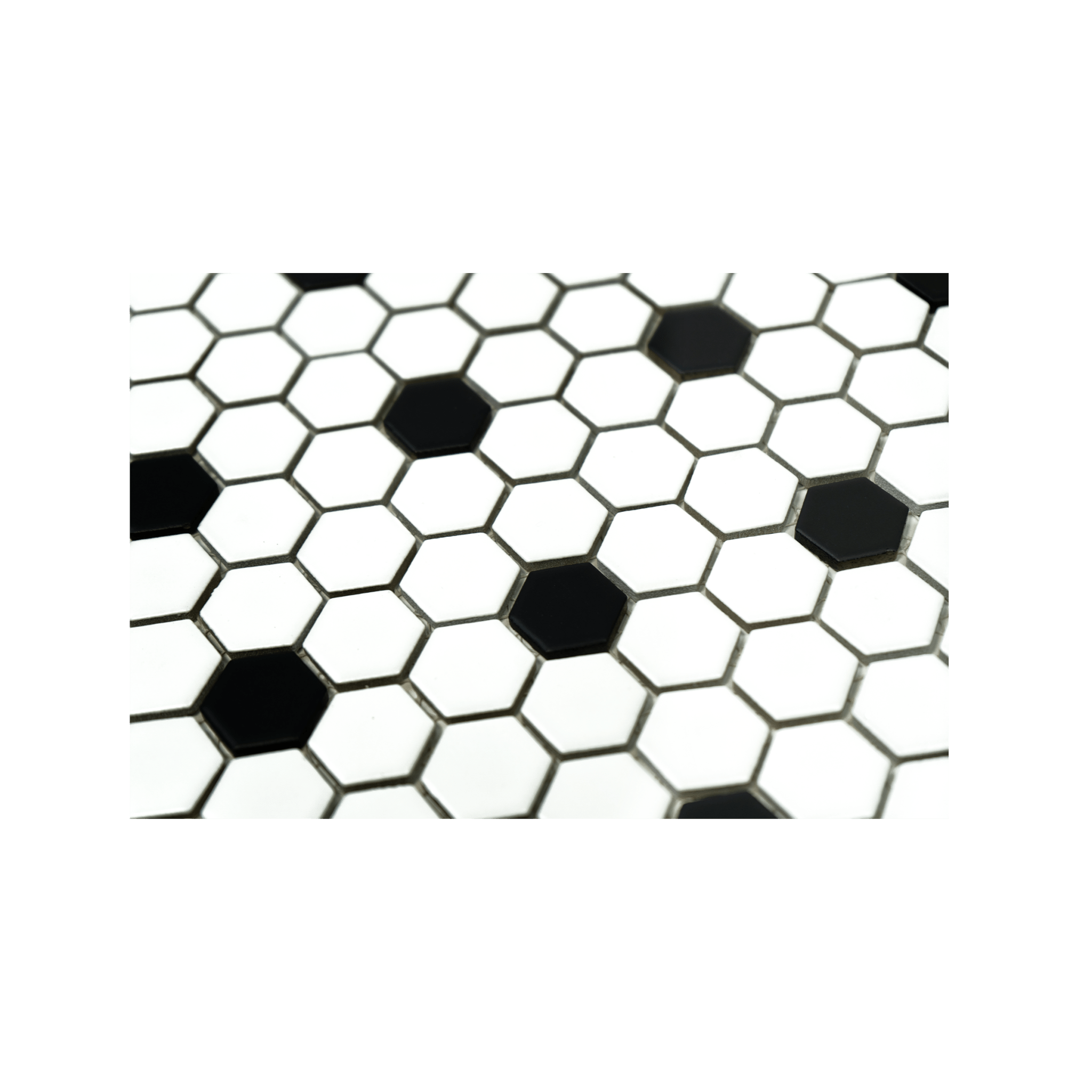 1" Polka Dot Pattern Hexagon - Cemento Collection