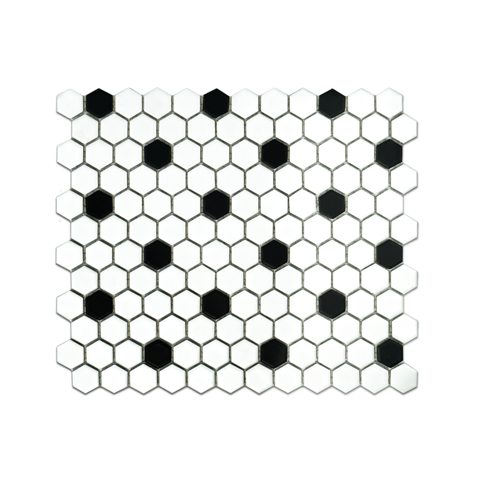1" Polka Dot Pattern Hexagon - Cemento Collection