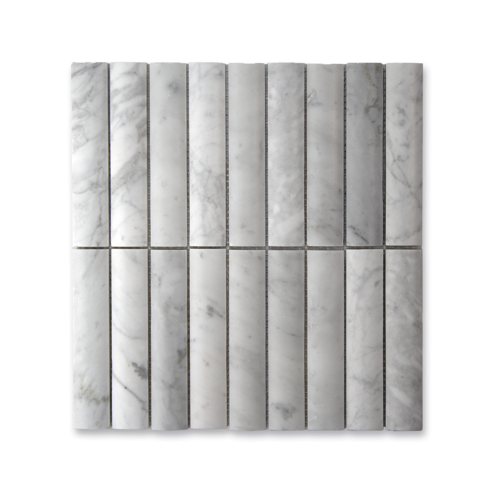 Fluted Carrara Marble Honed Mosaic Tile