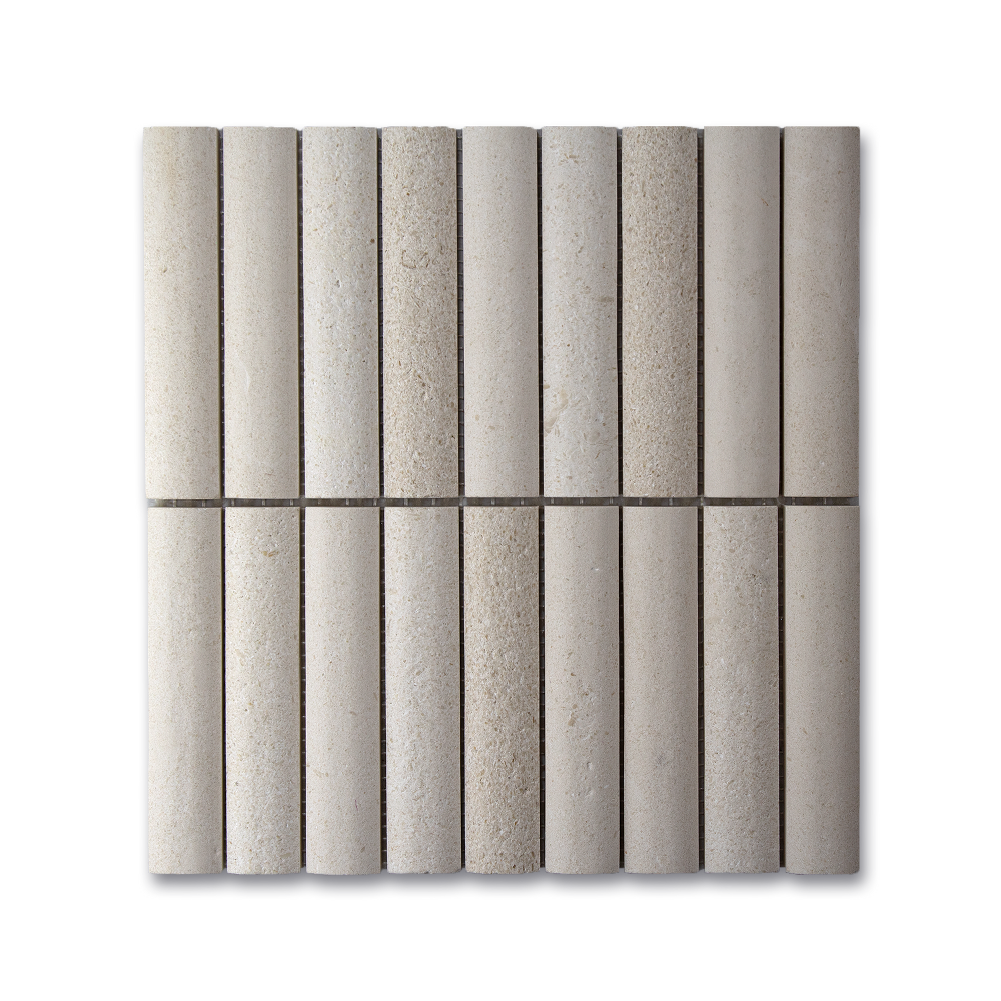 Fluted Beige Limestone Honed Mosaic Tile