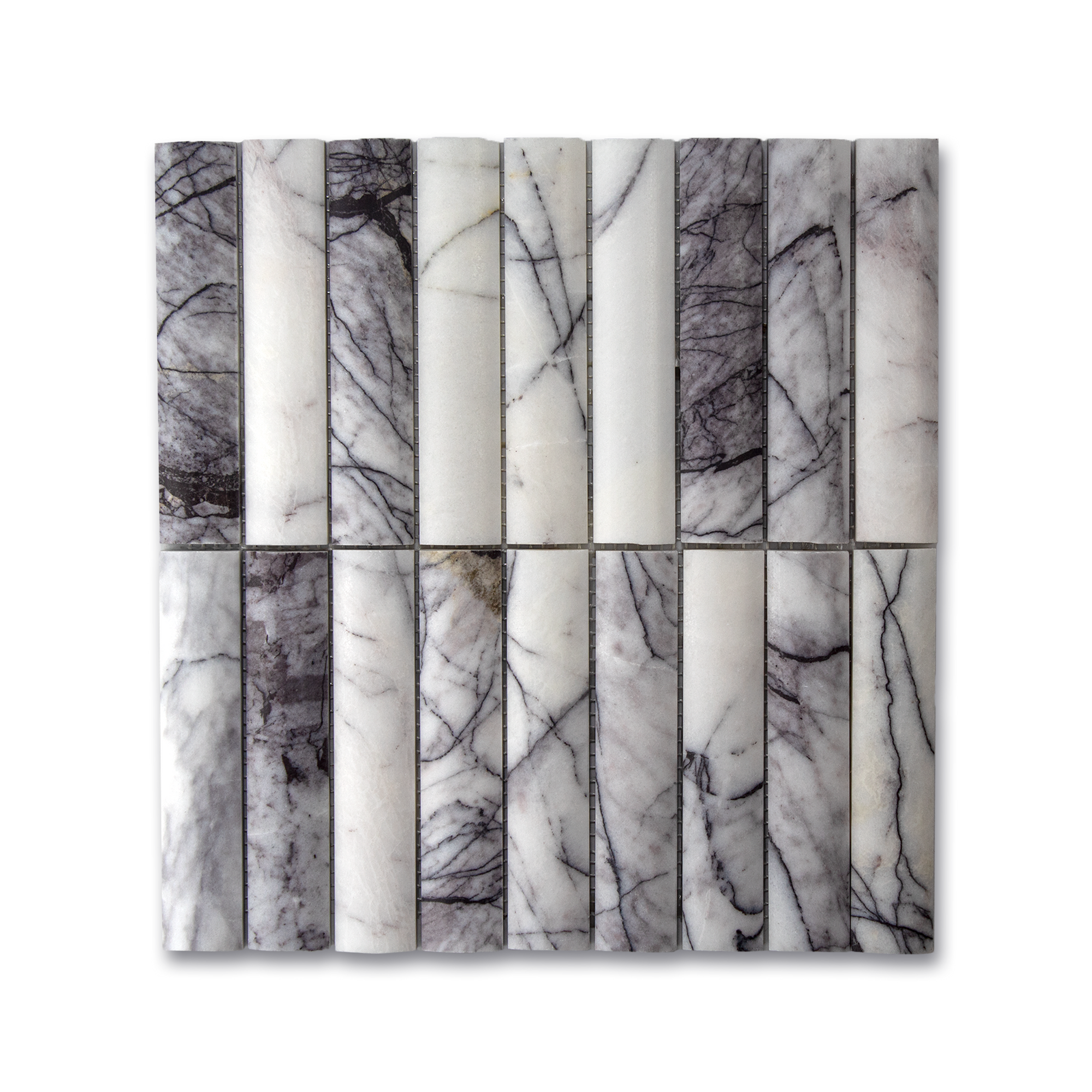 Fluted Lilac Marble Honed Mosaic Tile