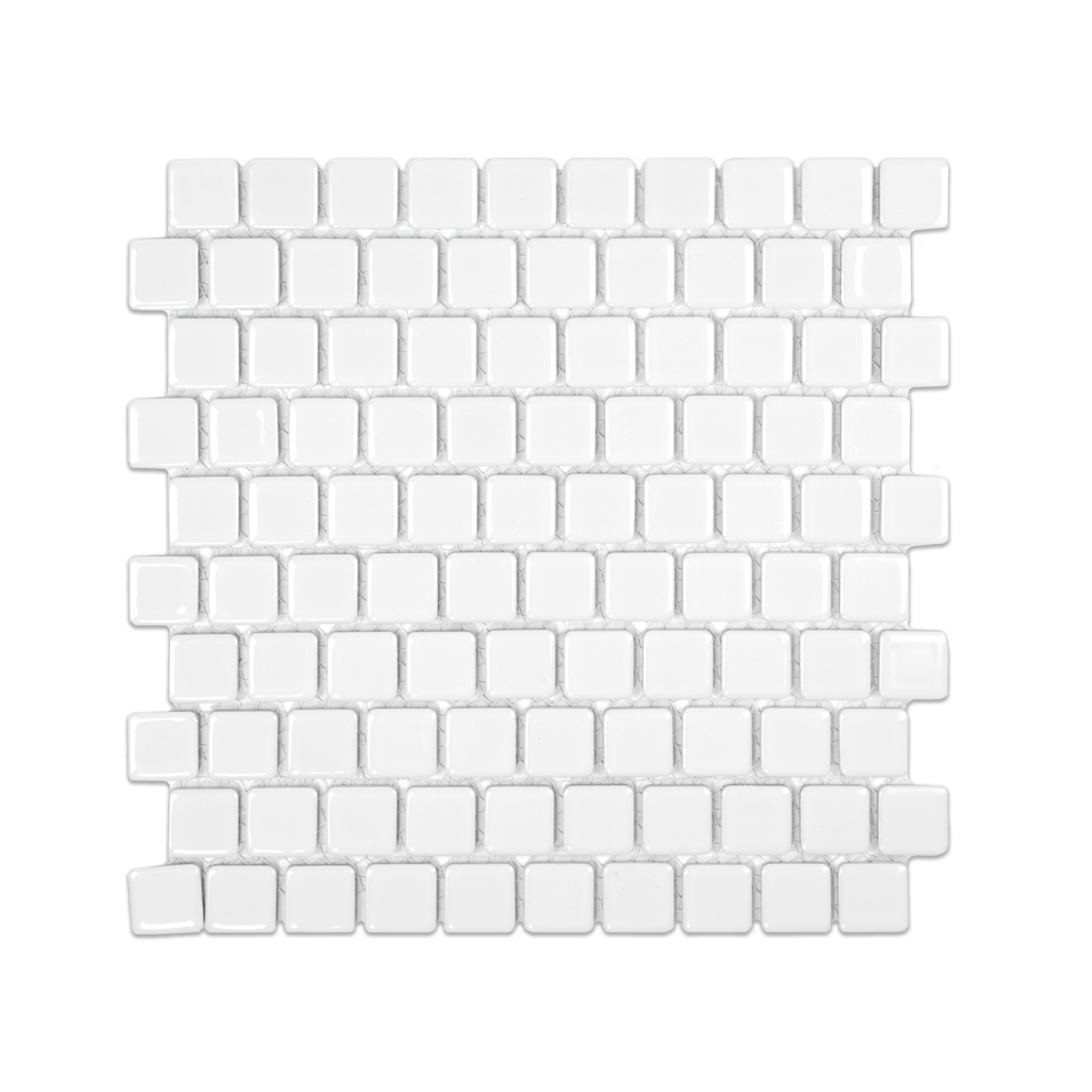 1x1 White Pool Mosaic Tile - Cemento Collection