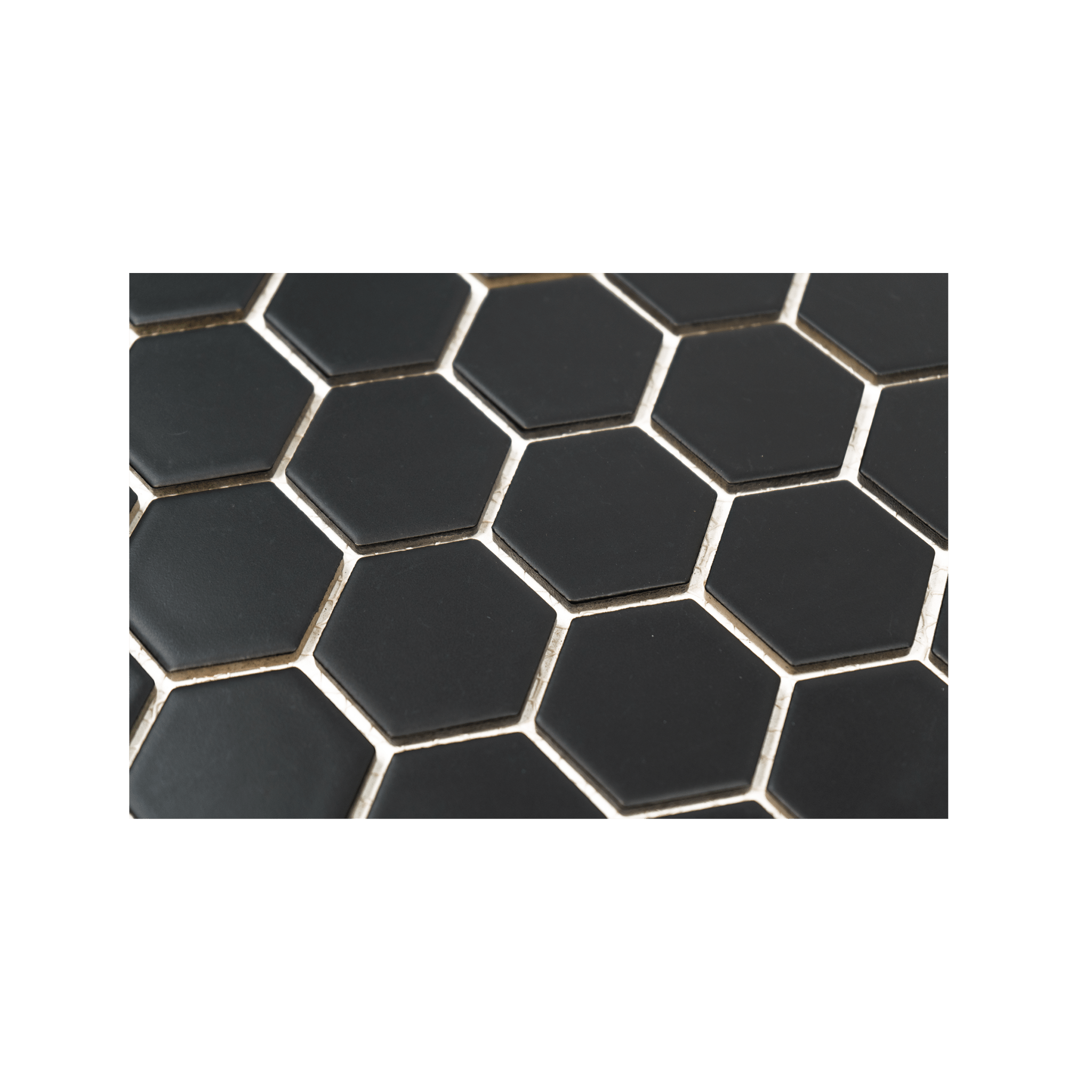 2" Black Matte Hexagon - Cemento Collection