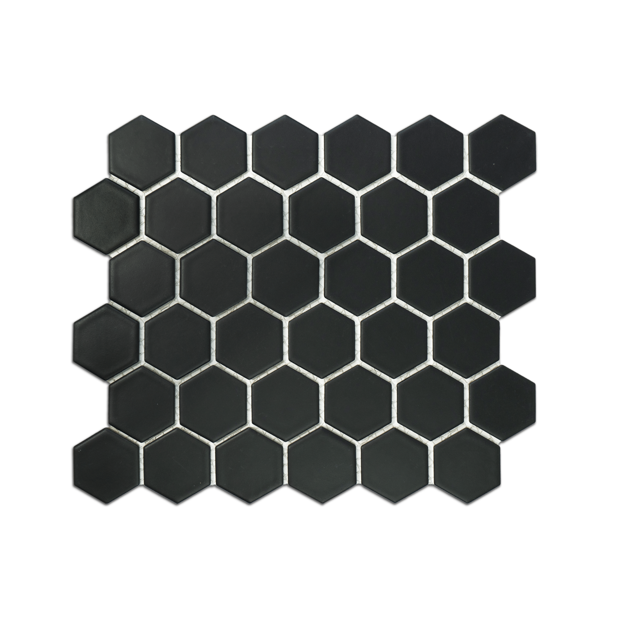 2" Black Matte Hexagon - Cemento Collection