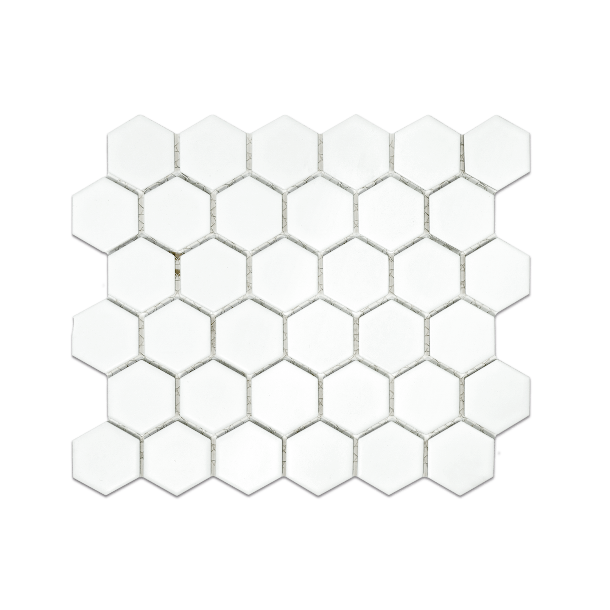2" White Matte Hexagon - Cemento Collection