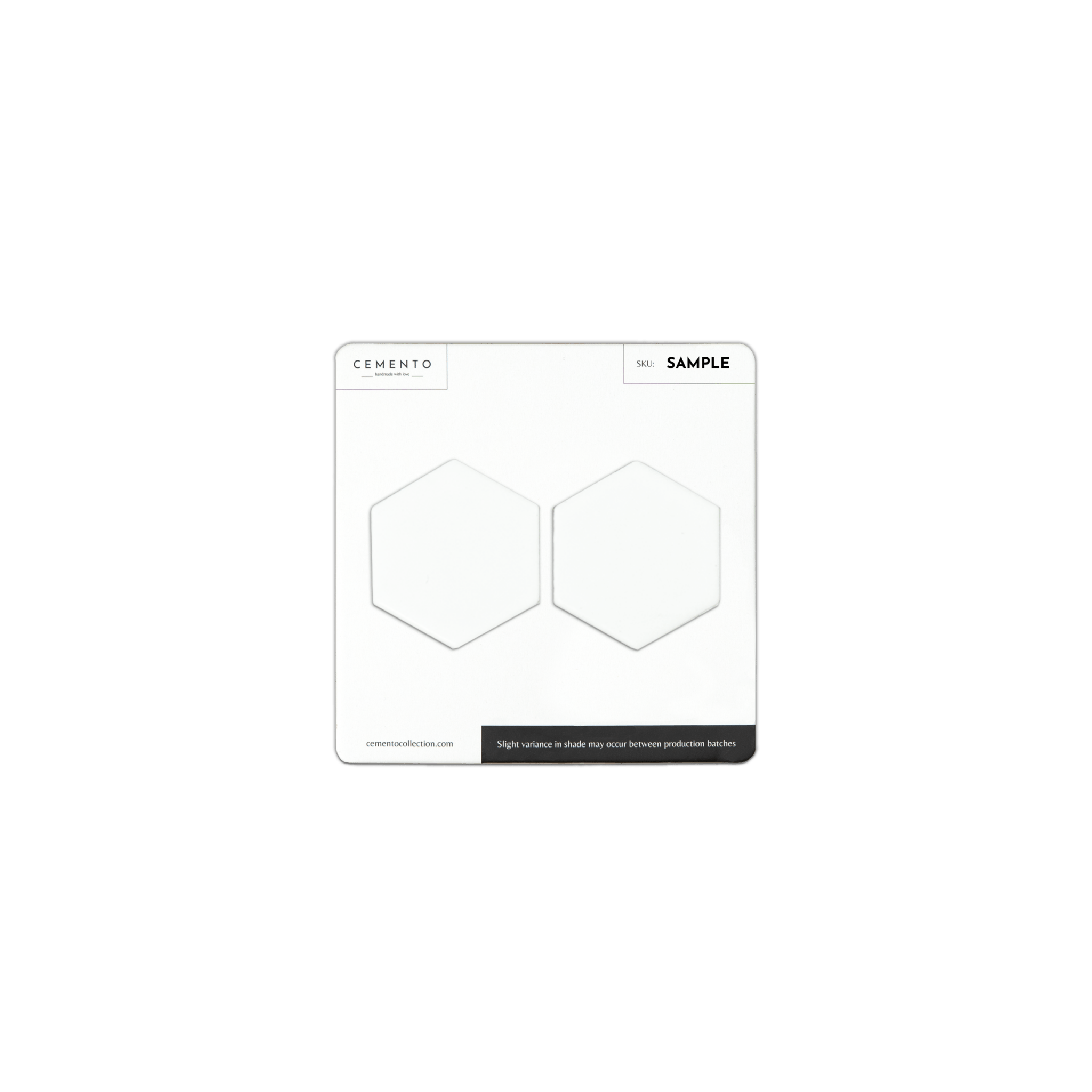 2" White Matte Hexagon - Cemento Collection