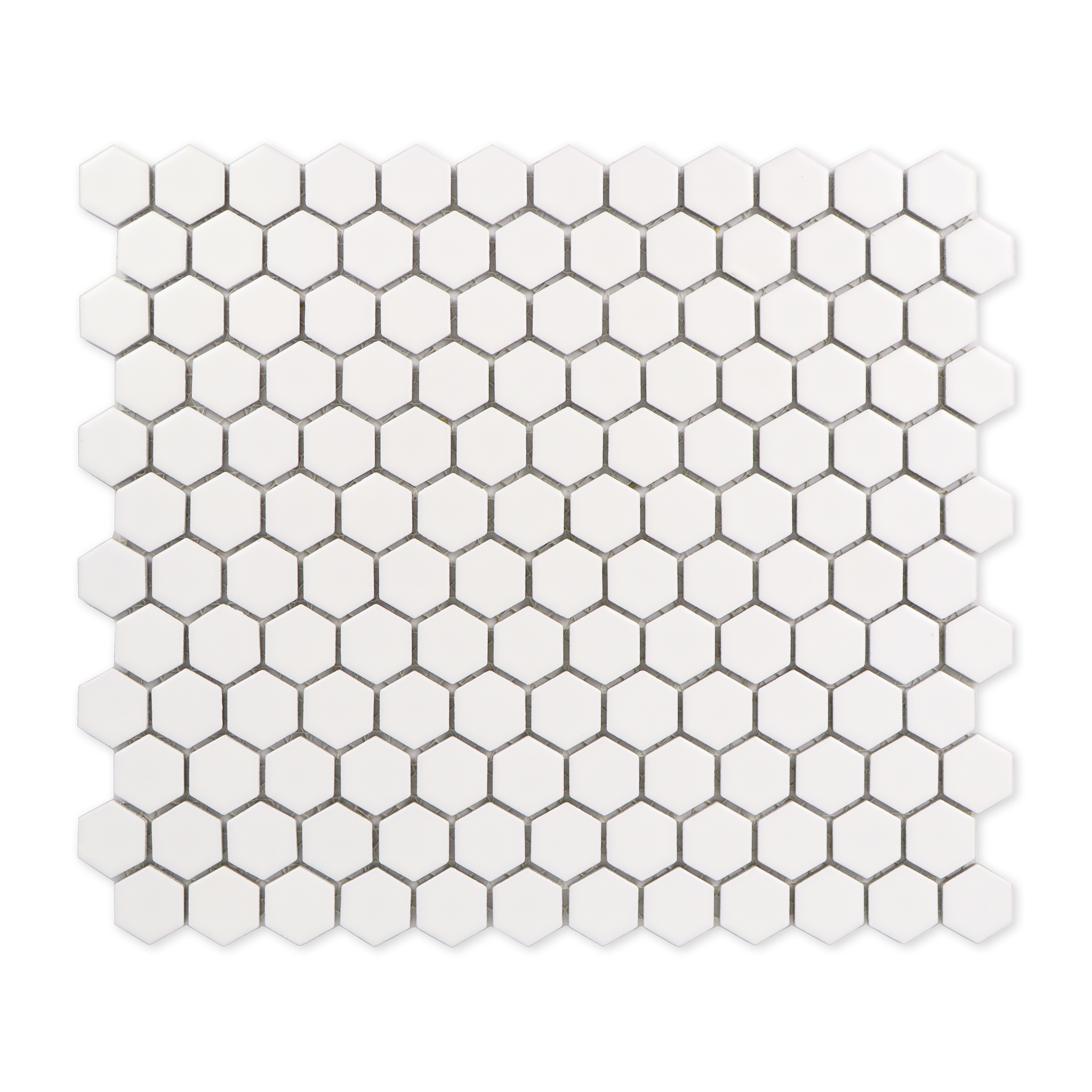 1" Shiny White Hexagon