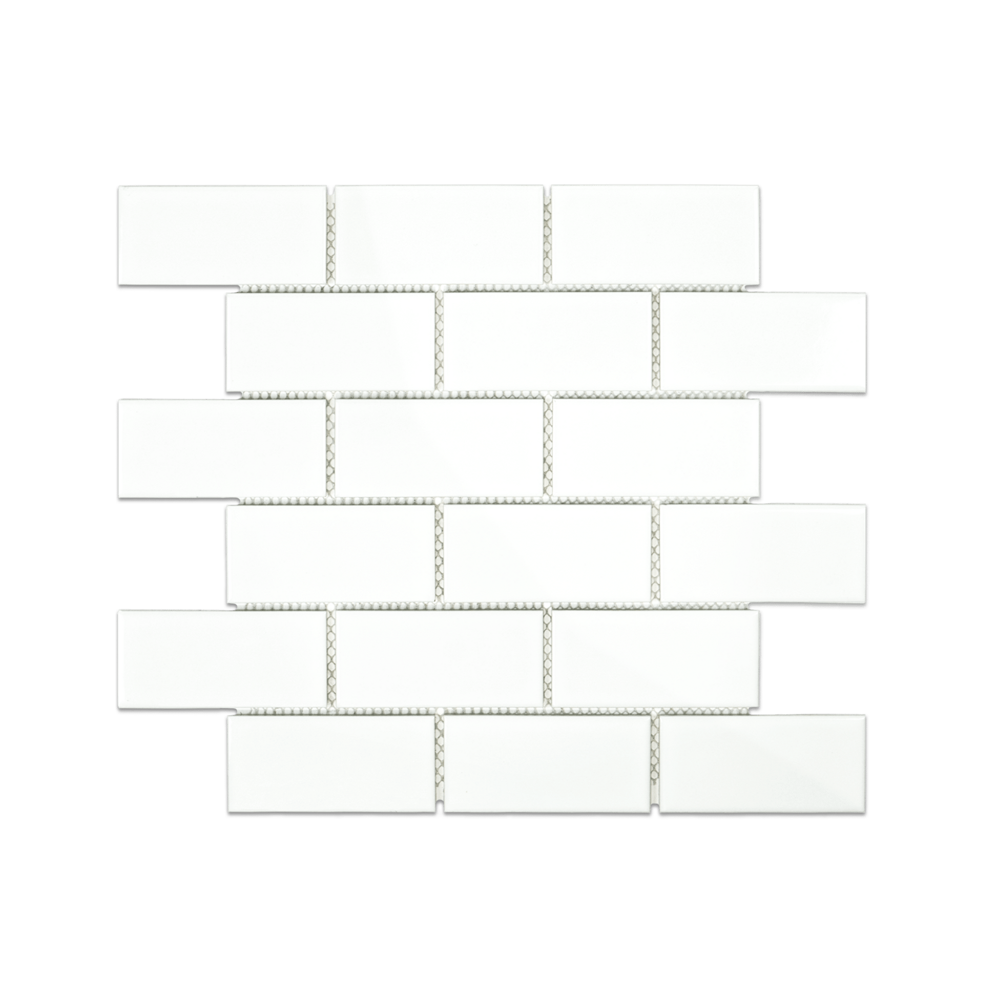 2x4 White Brick Mosaic Tile - Cemento Collection