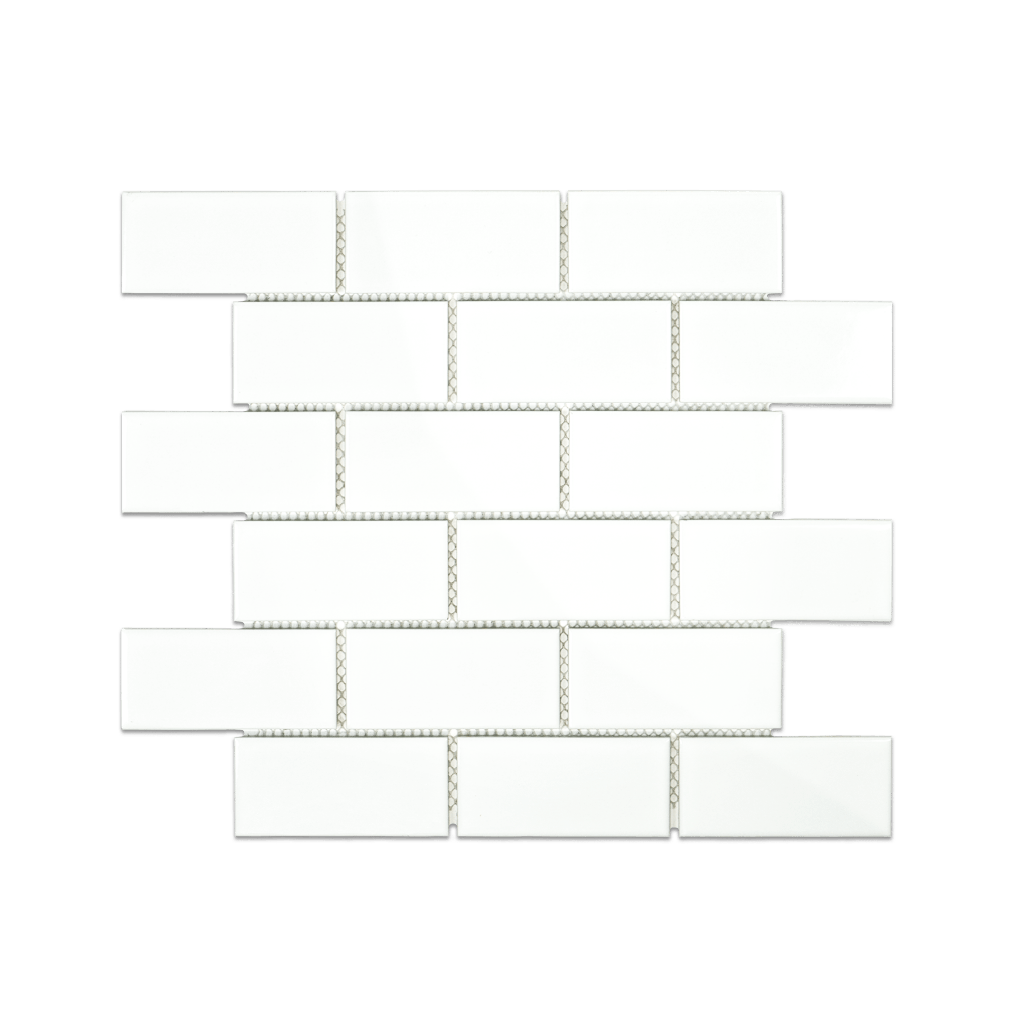 2x4 White Brick Mosaic Tile - Cemento Collection