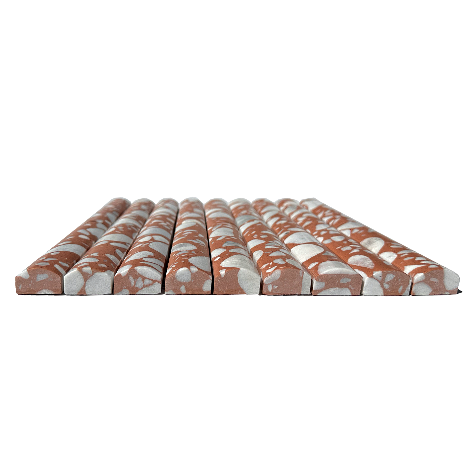 Fluted Clay Terrazzo Mosaic Tile