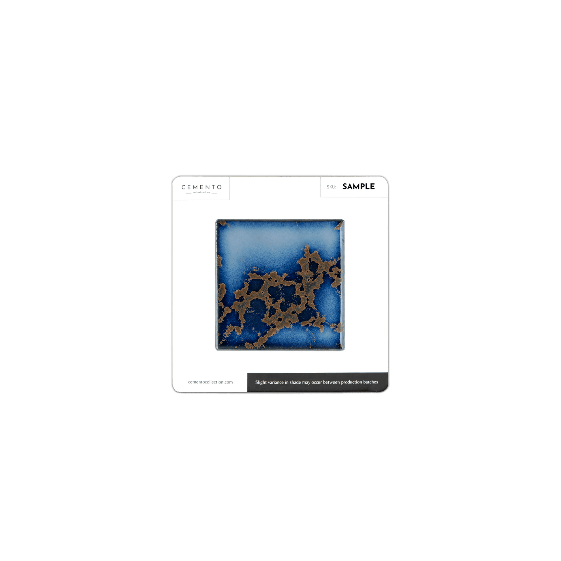 3x3 Rusty Cobalt Blue Pool Mosaic Tile - Cemento Collection