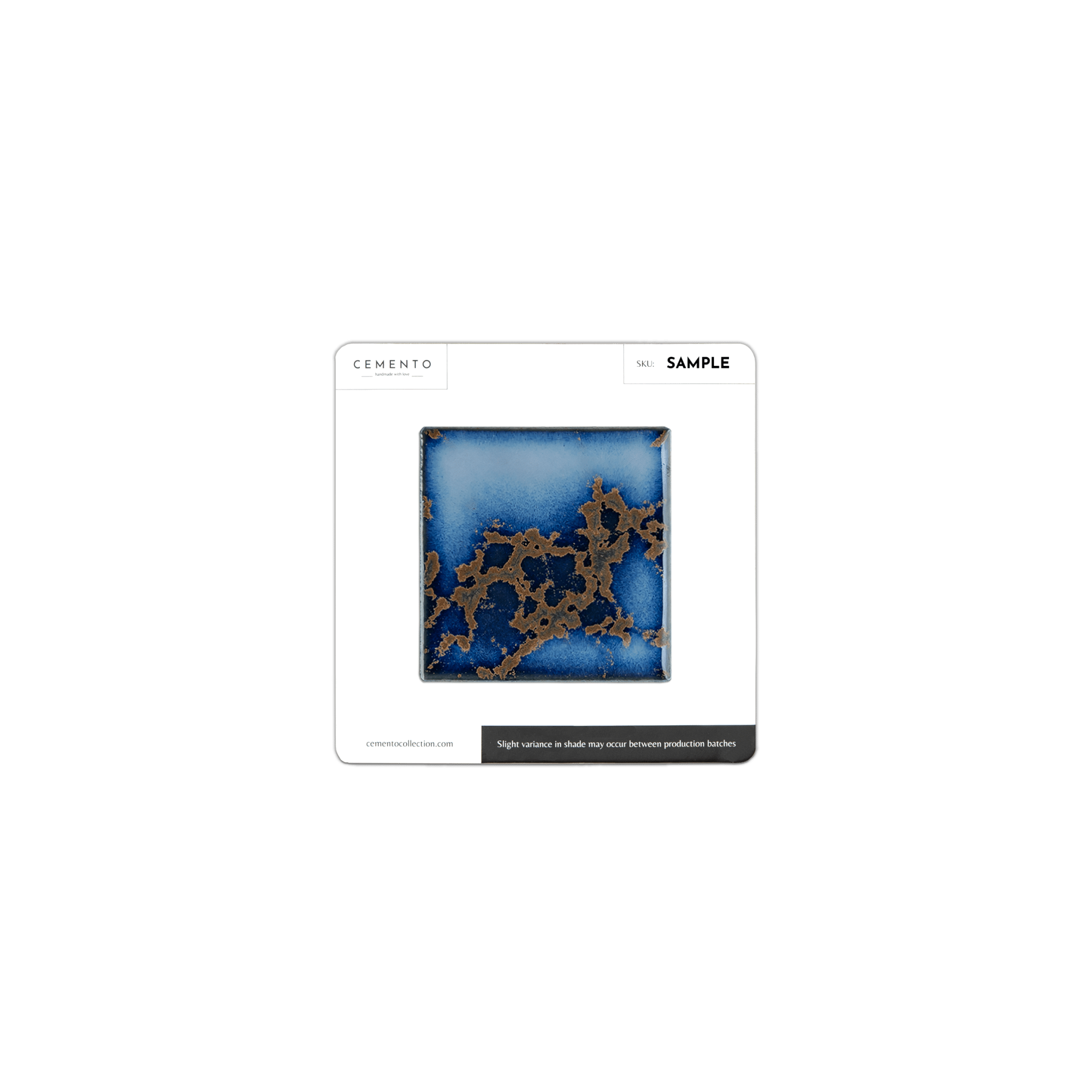 3x3 Rusty Cobalt Blue Pool Mosaic Tile - Cemento Collection