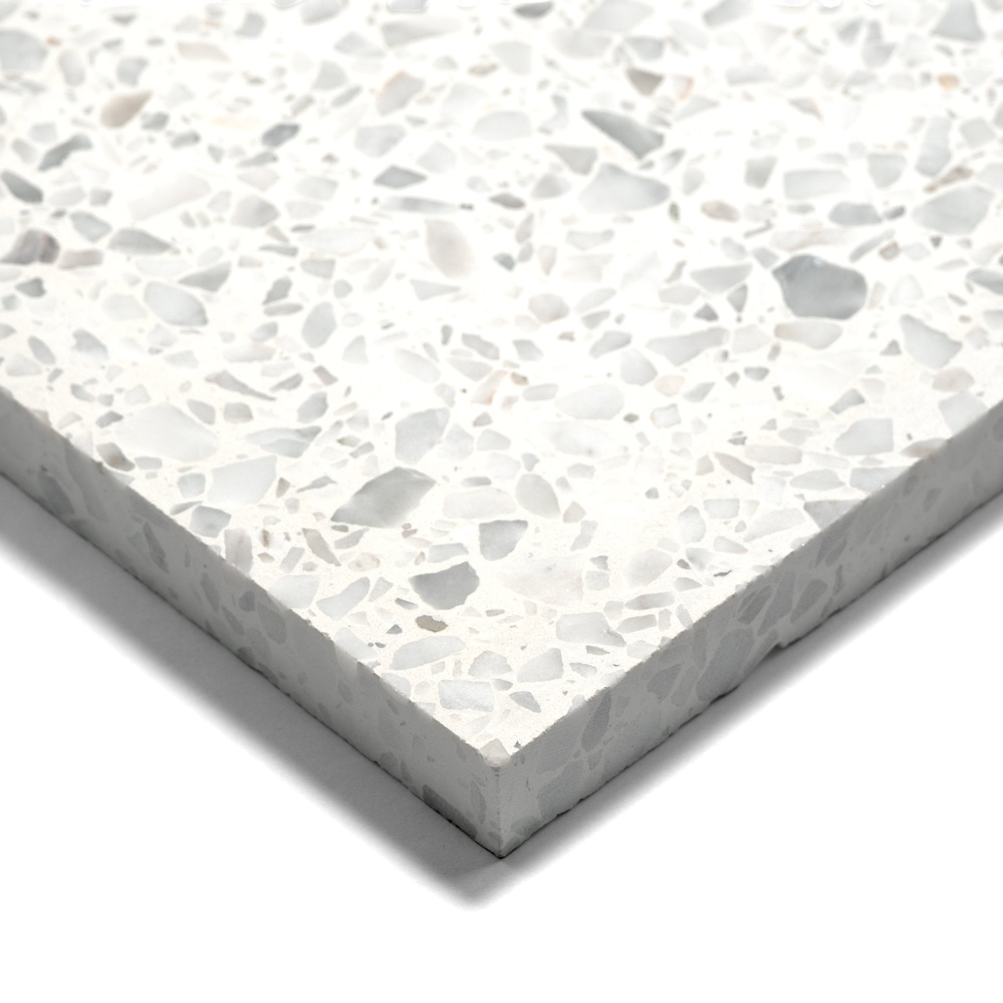 Elba Ice White 16x16 Terrazzo Tile