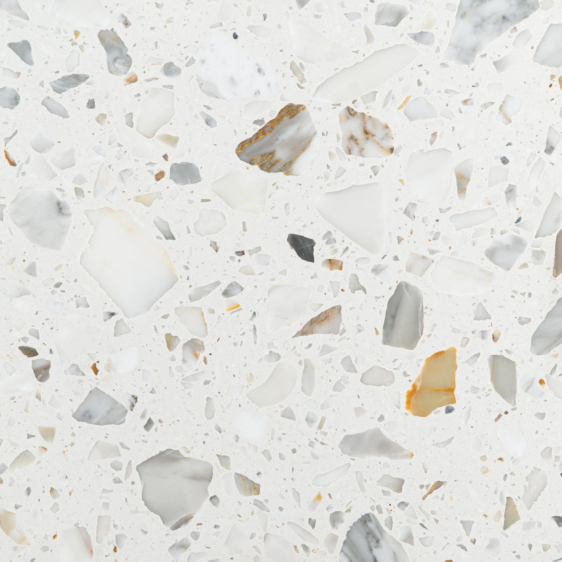 White 16x16 Terrazzo Tile