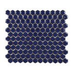Dark Cobalt Blue Glossy Hexagon Mosaic Tile