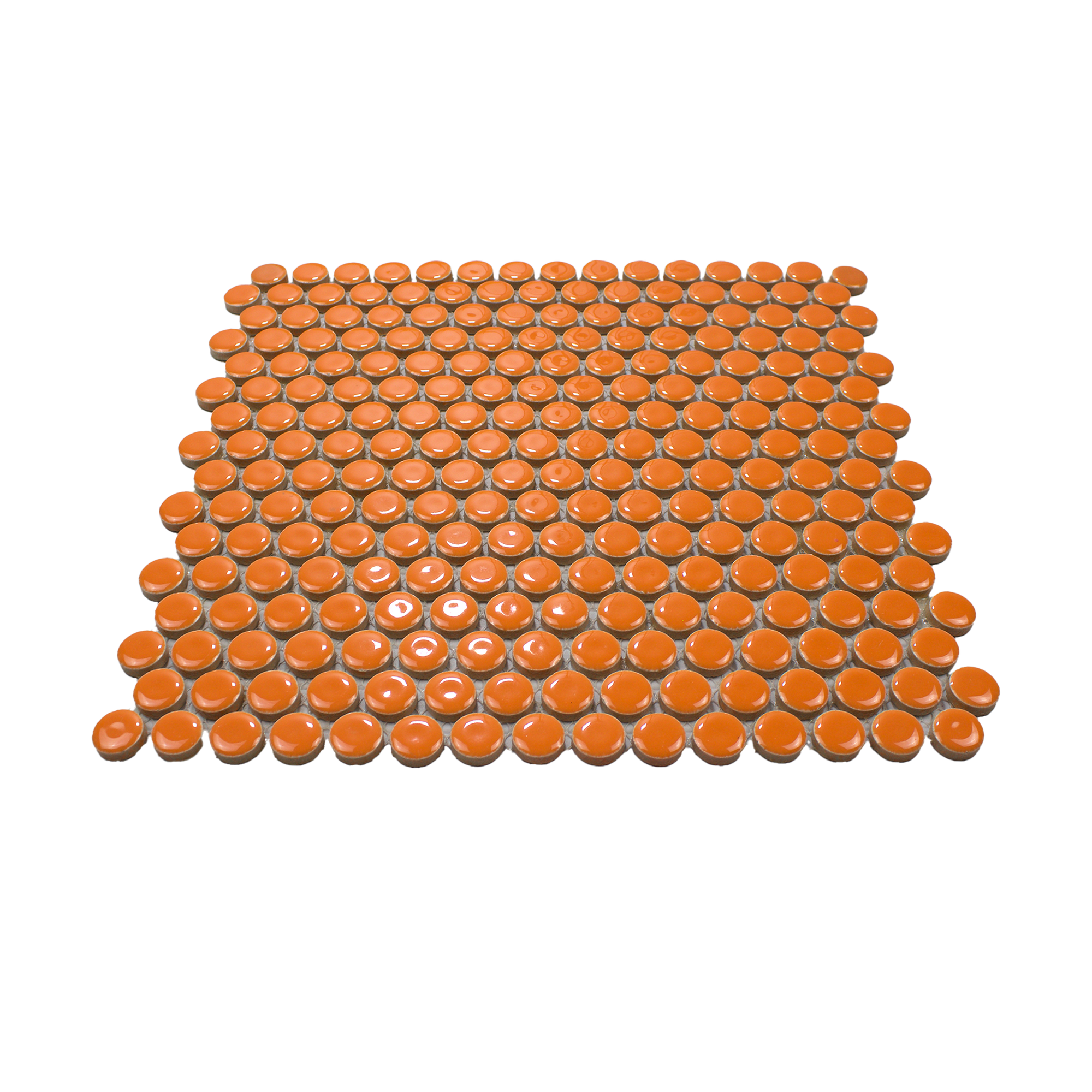 Tangerine Glossy Penny Round Mosaic Tile - Lot of 79.2 Sq ft