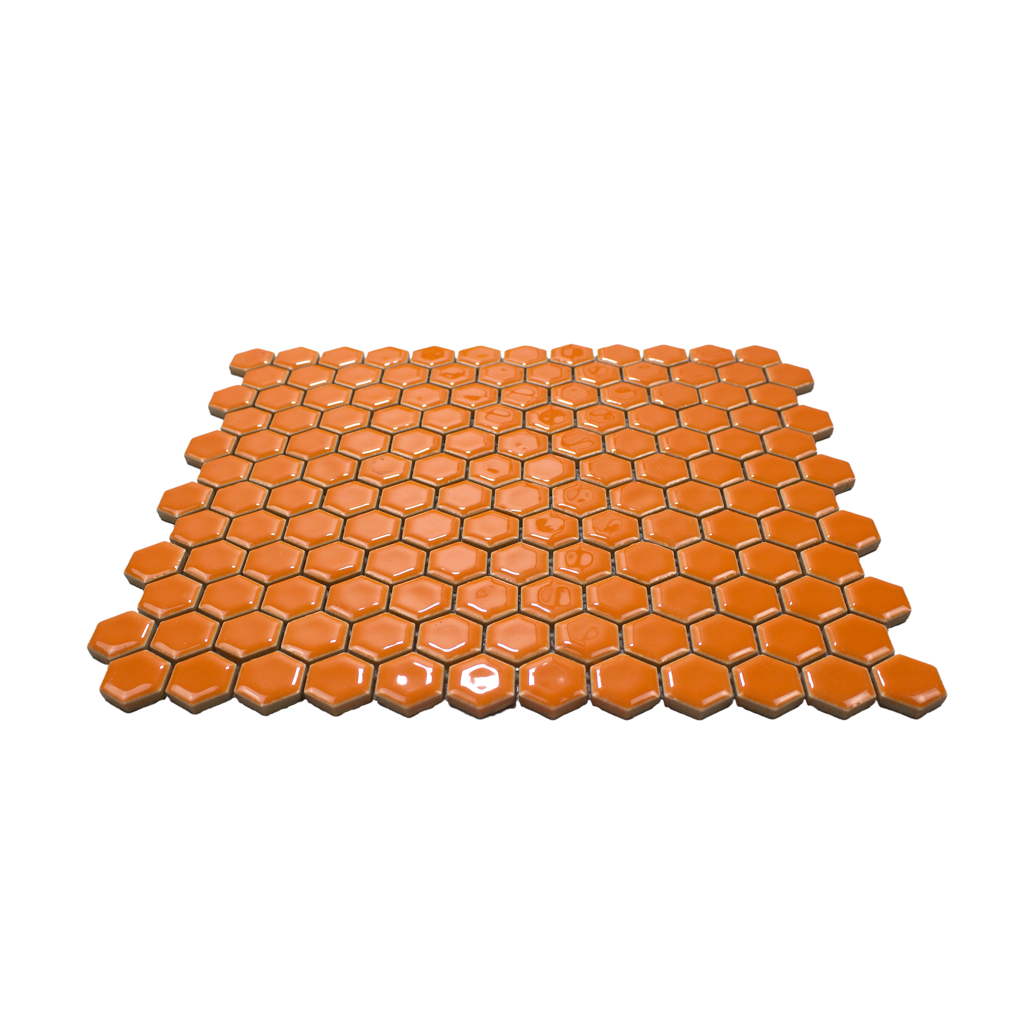Coral Glossy Hexagon Mosaic Tile - Lot of 64.8 Sq ft