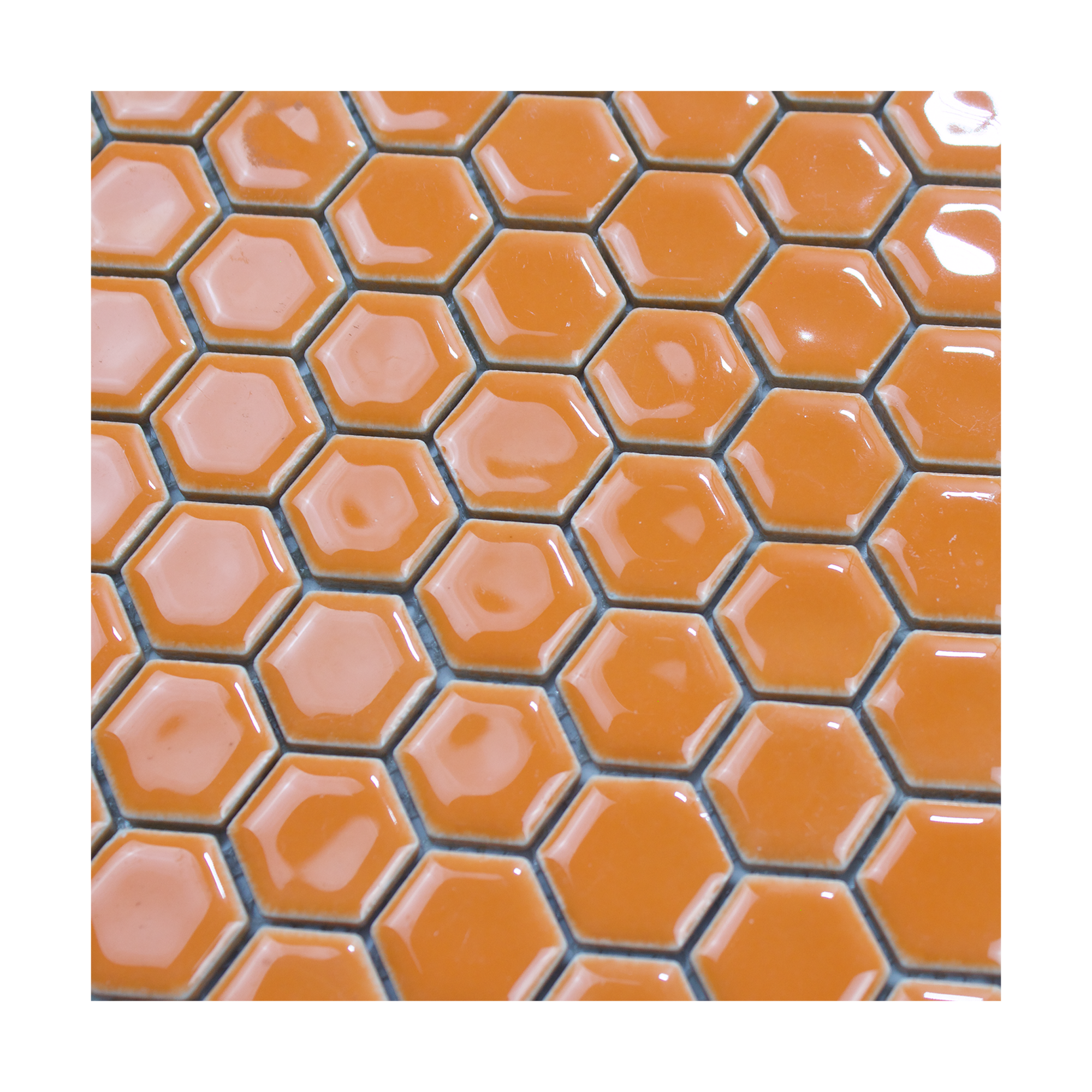 Coral Glossy Hexagon Mosaic Tile - Lot of 64.8 Sq ft