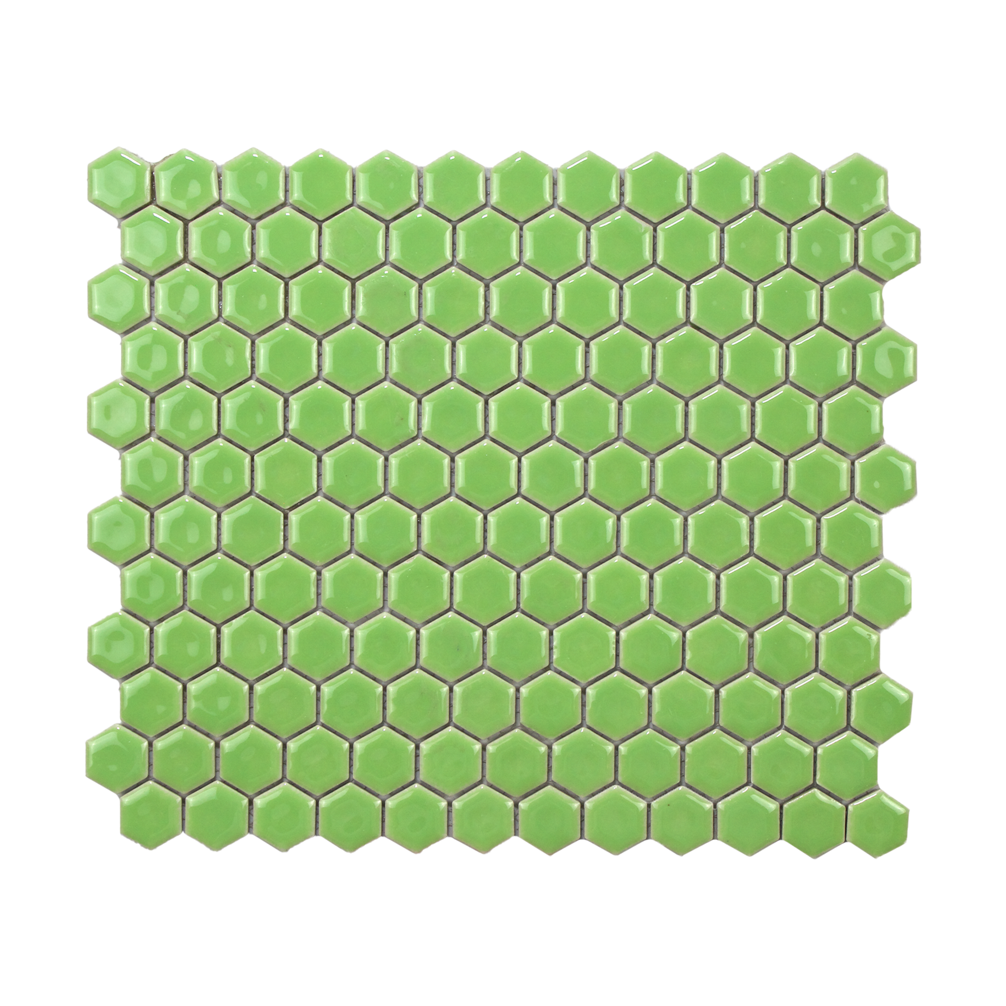 Pistachio Green Glossy Hexagon Mosaic Tile - Lot of 40.5 Sq ft