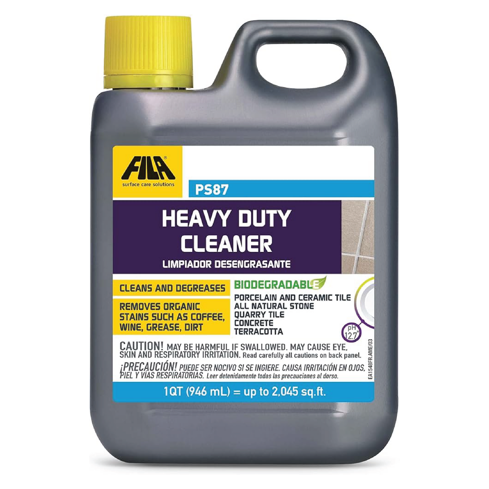 Fila PS87 Heavy Duty Cleaner for All Natural Stones, Ceramic and Porcelain Tiles - 946ml (2.045 sq.ft)