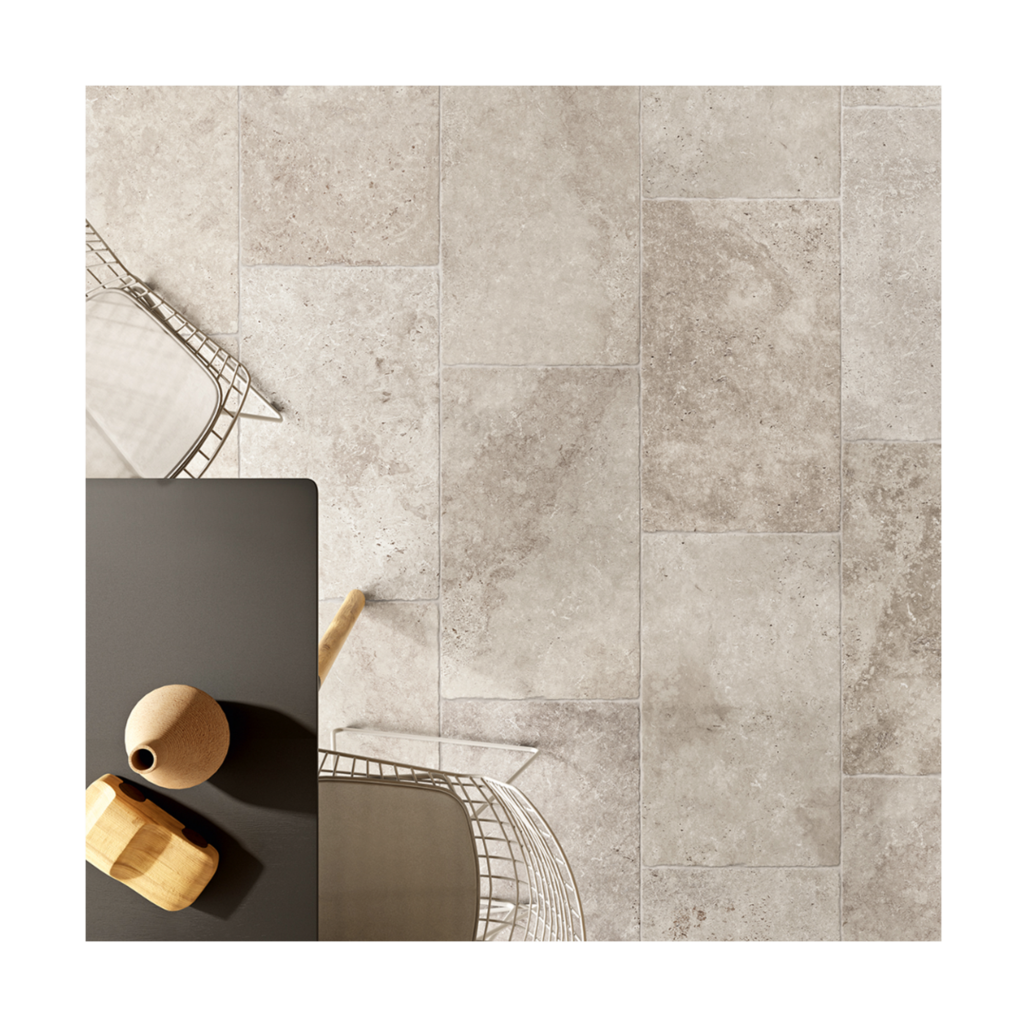 Travertine Tumbled Silver 12x24 Porcelain Tile