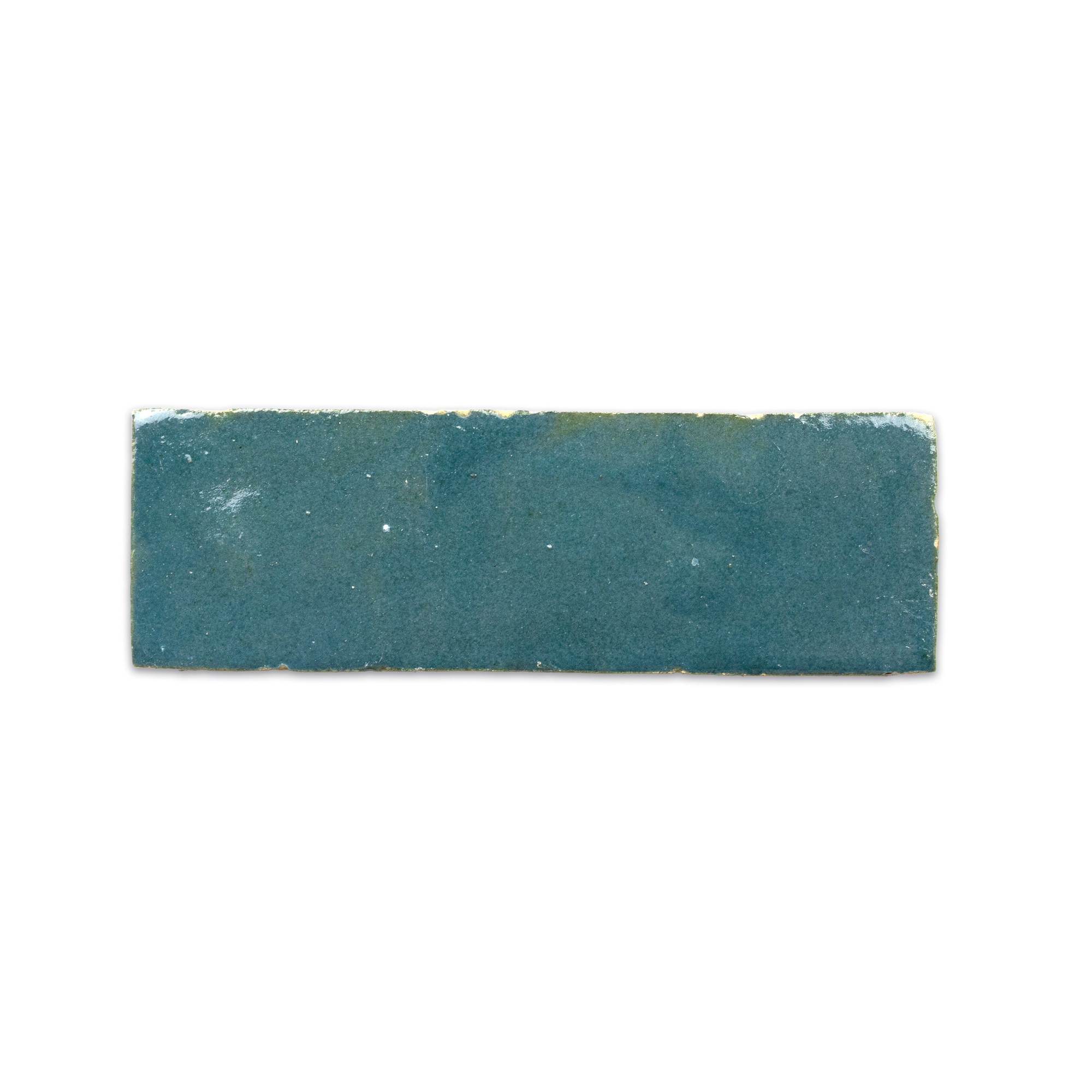 Handmade Moroccan Zellige 2x6 Aquamarine Green Bejmat Terracotta Tile