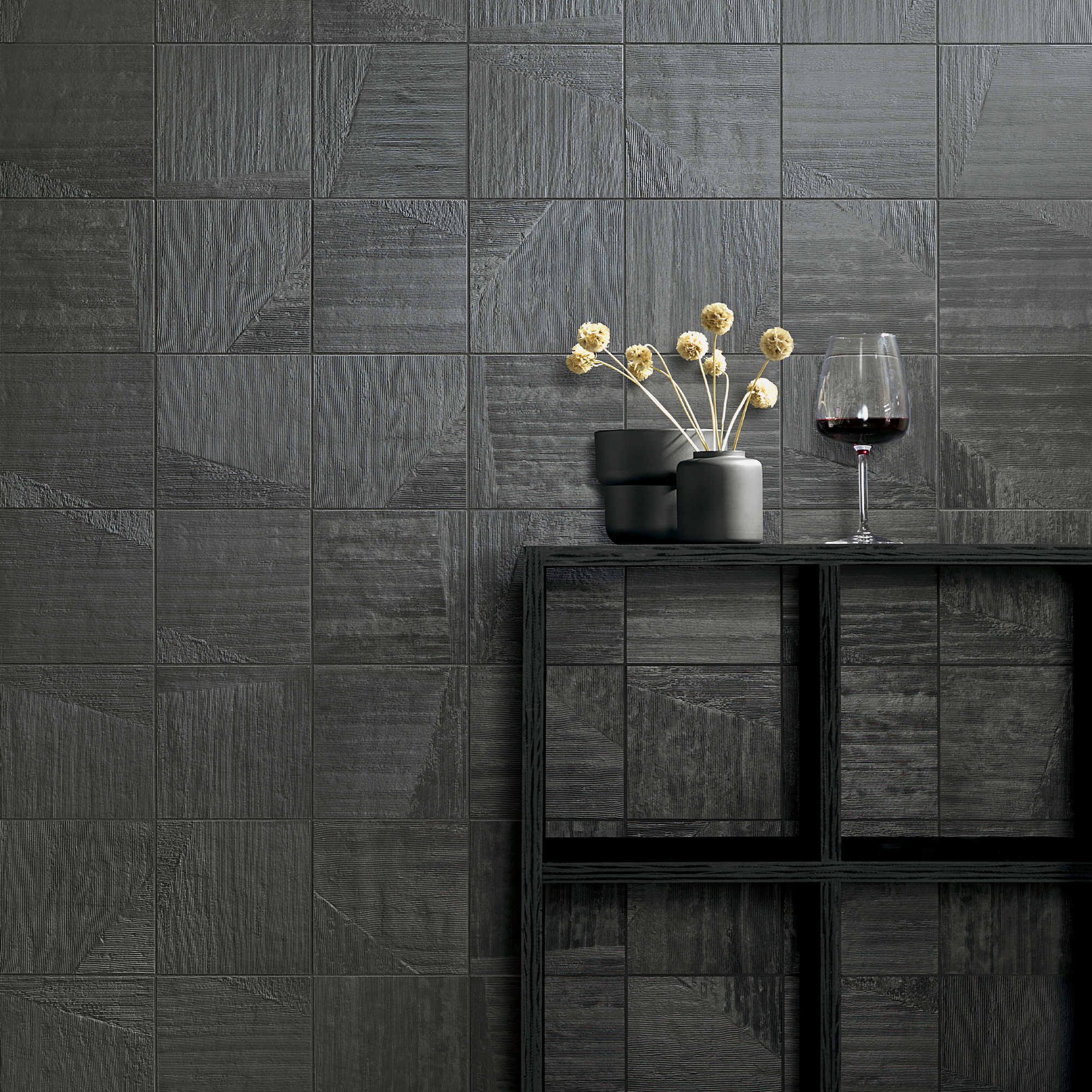 Ostracom Sirio Black 6.5x6.5 Porcelain Tile