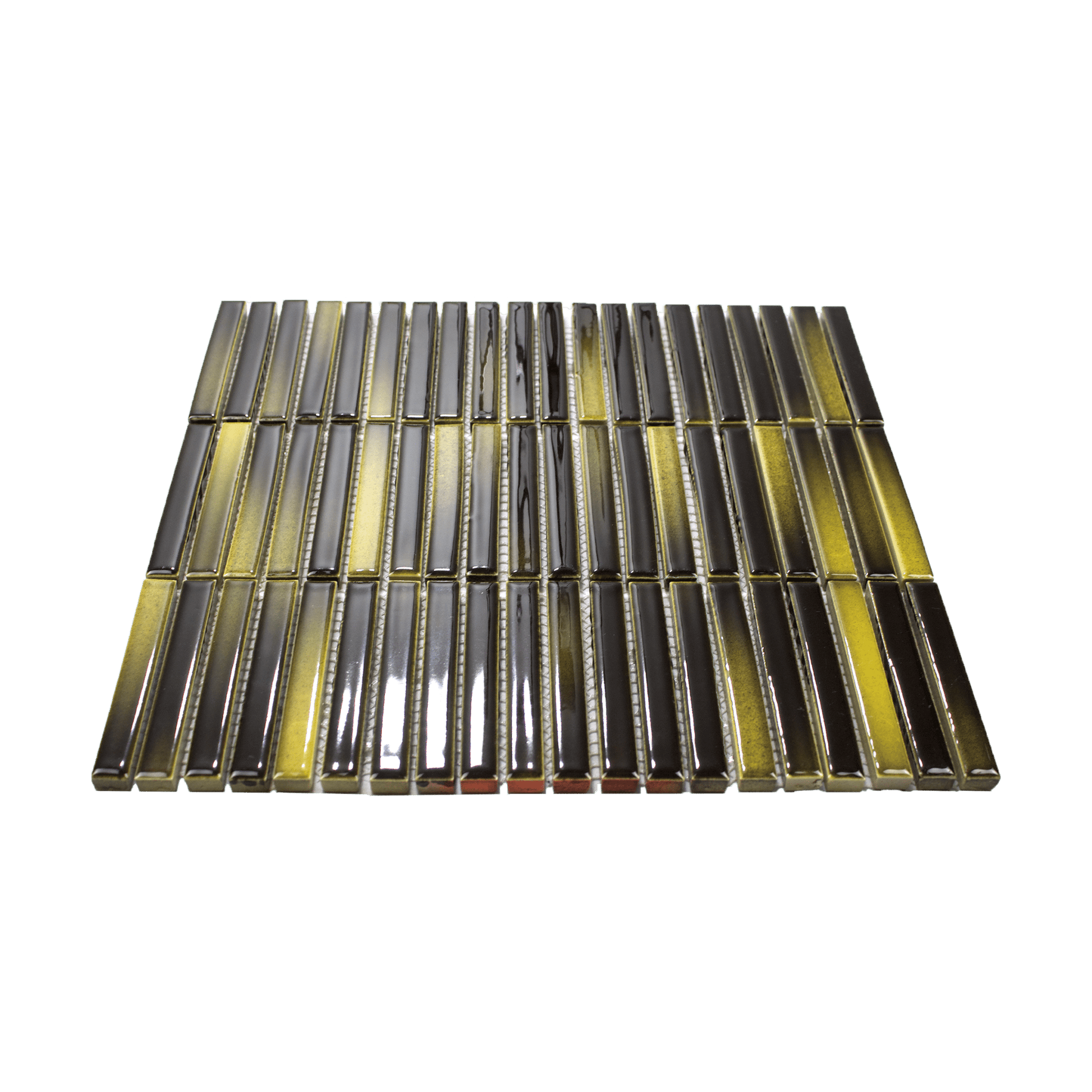 Black and Yellow Stick Glossy Mosaic Tile - Lot of 72 Sq ft - Cemento Collection
