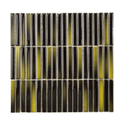 Black and Yellow Stick Glossy Mosaic Tile - Lot of 72 Sq ft - Cemento Collection