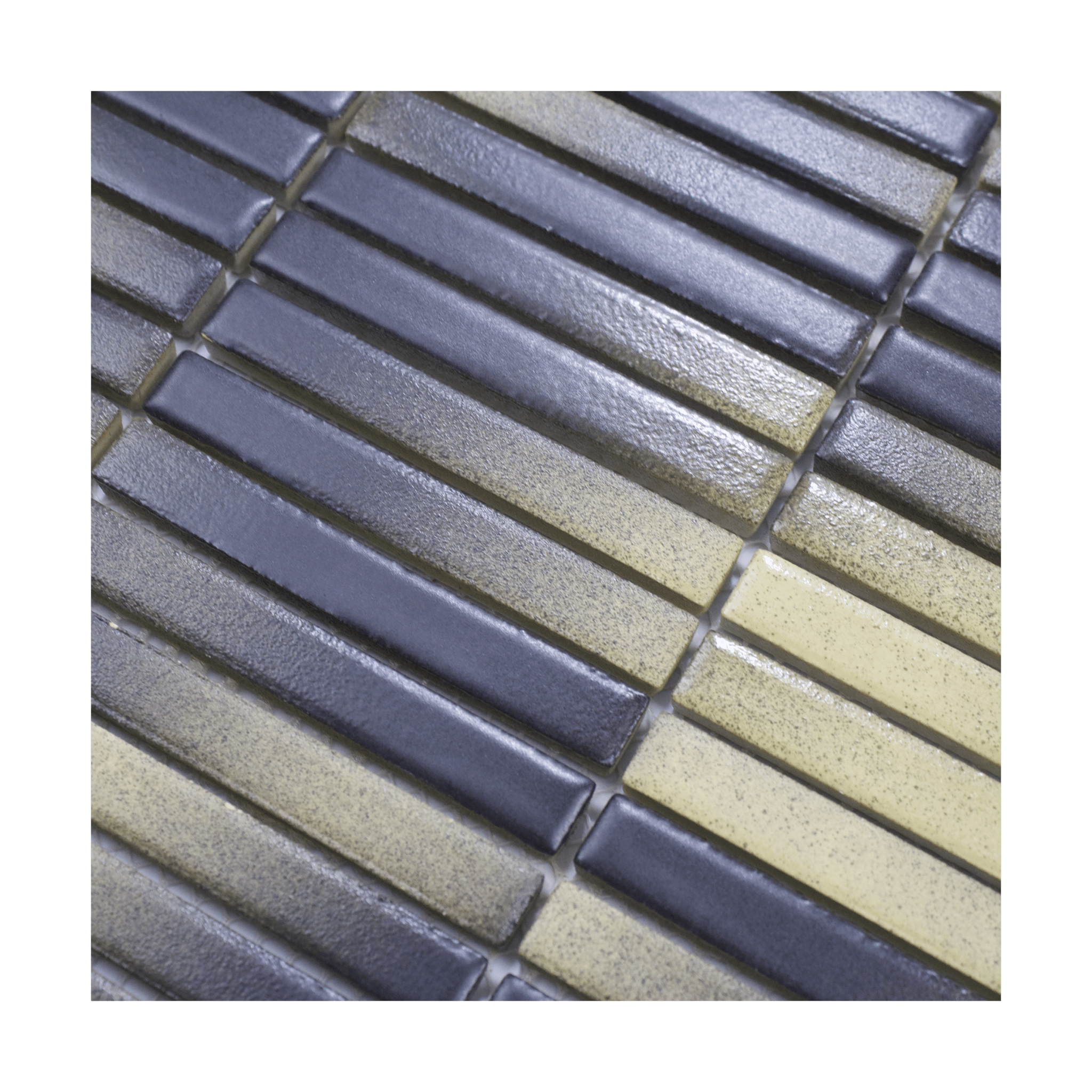Black and Yellow Stick Matte Mosaic Tile - Lot of 72 Sq ft - Cemento Collection