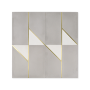 Bow Tie Grey Cement Tile with Brass Inlay - Lot of 85 Sq ft - Cemento Collection