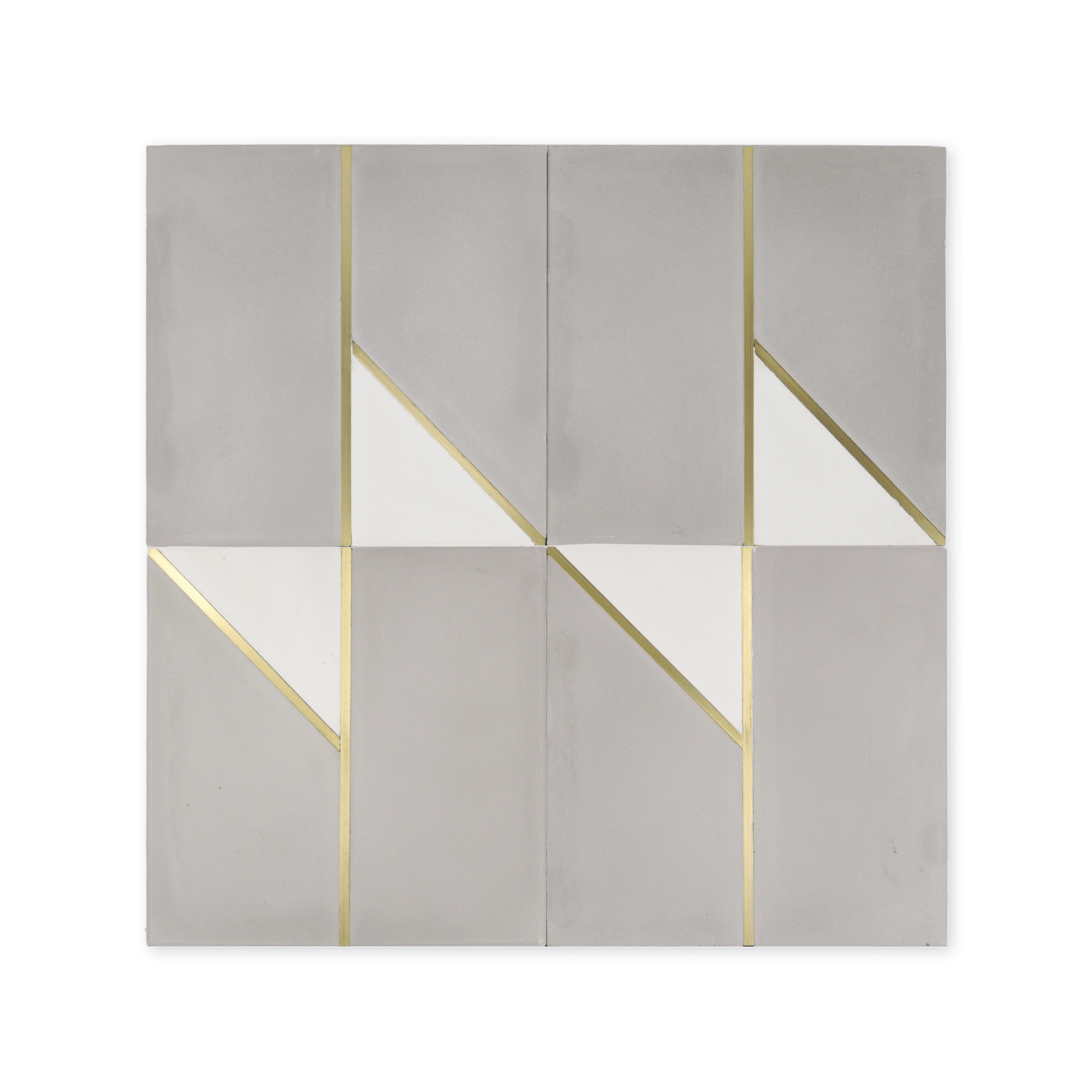 Bow Tie Grey Cement Tile with Brass Inlay - Lot of 85 Sq ft - Cemento Collection