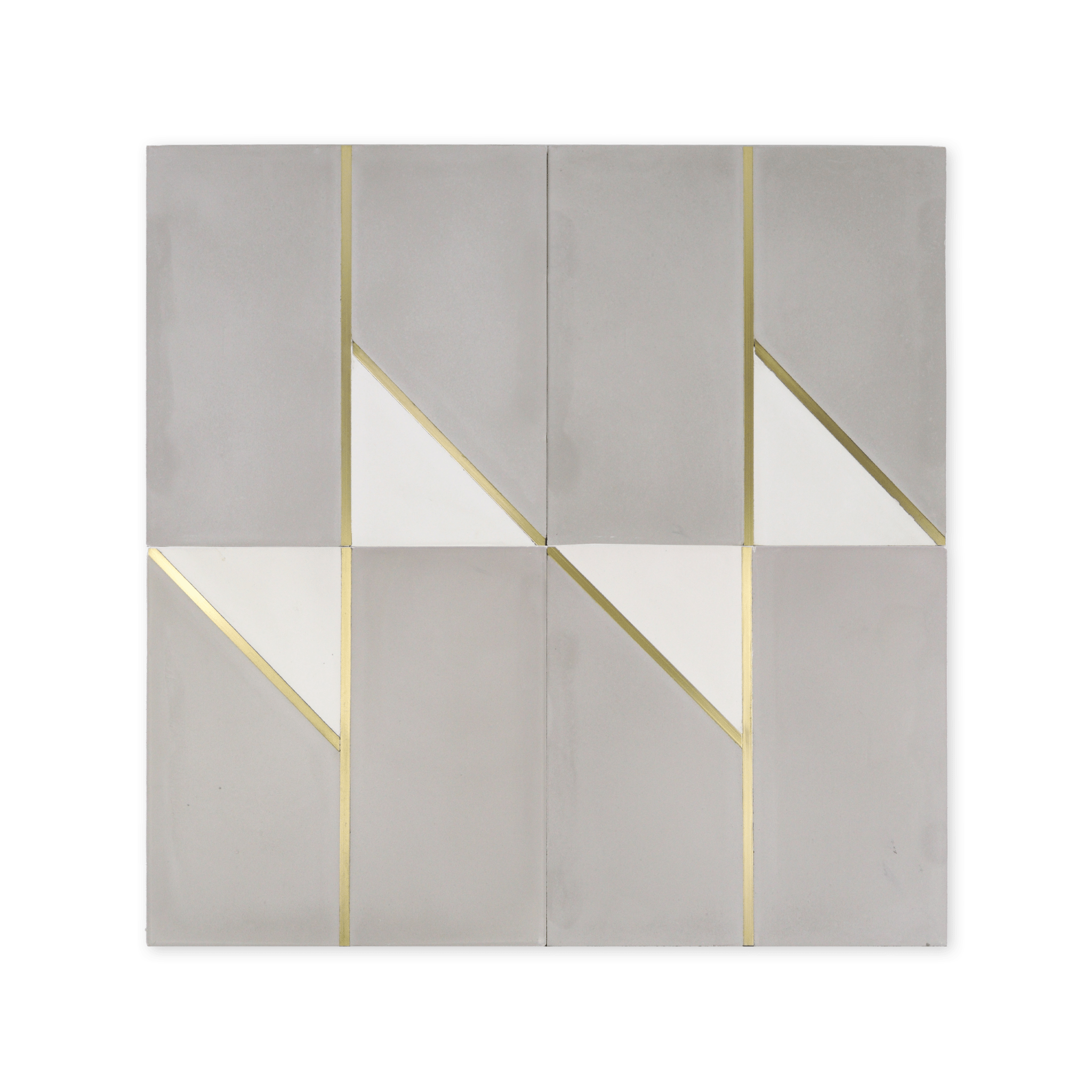 Bow Tie Grey Cement Tile with Brass Inlay - Lot of 85 Sq ft - Cemento Collection