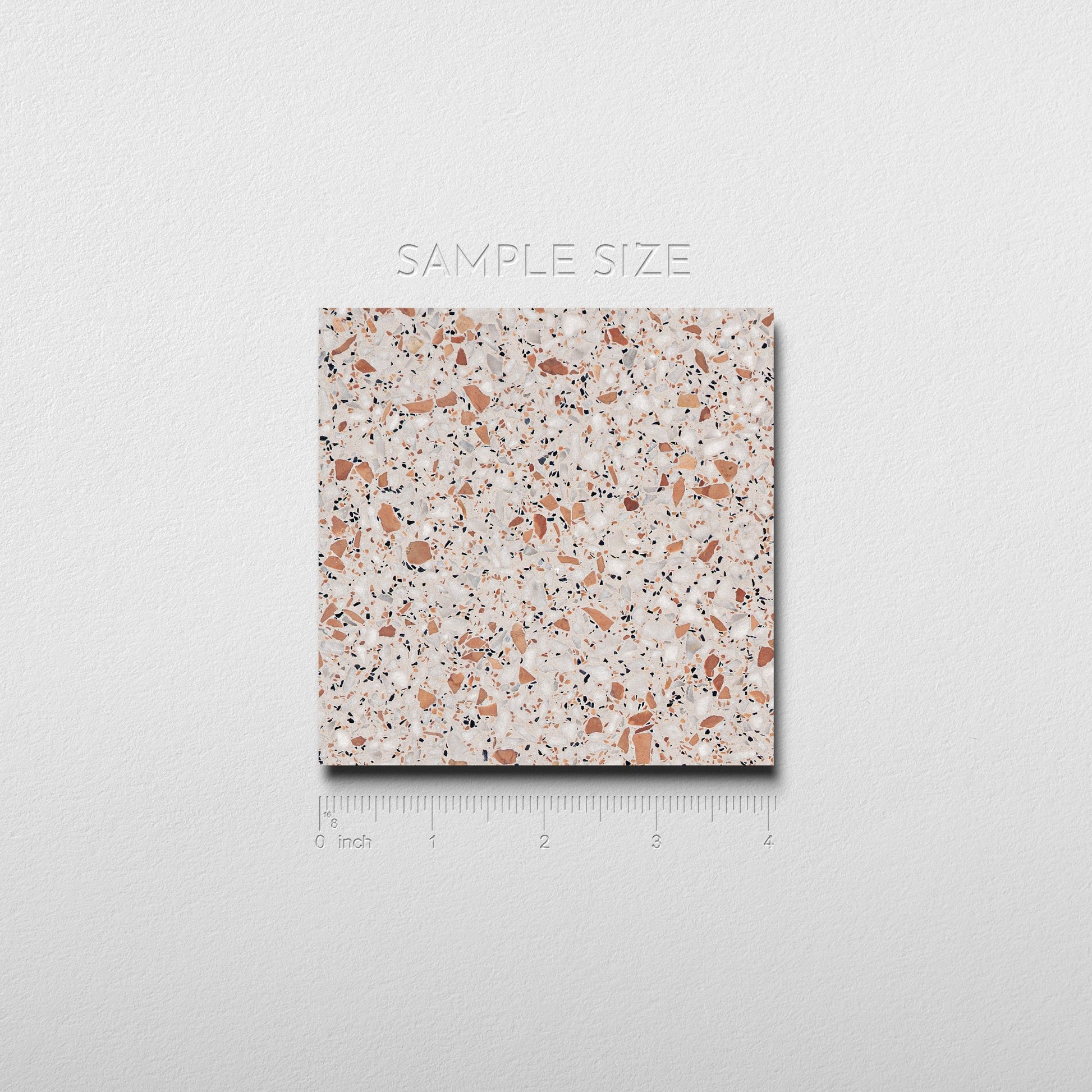 orange and white terrazzo tile