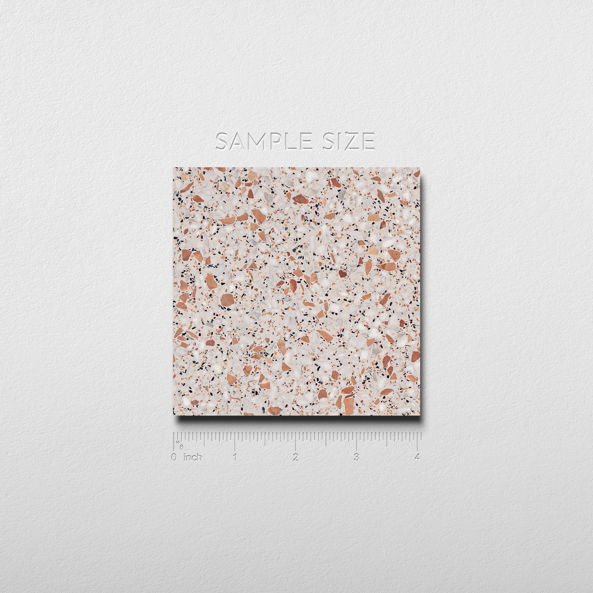 orange and white terrazzo tile