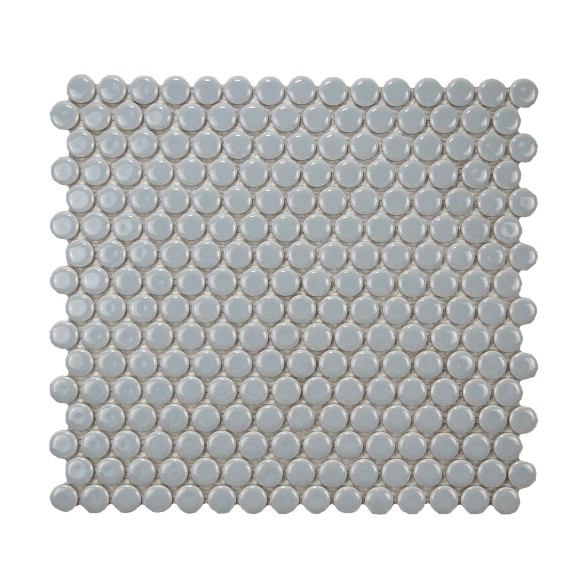 Cloudy Glossy Penny Round Mosaic Tile - Lot of 79.2 Sq ft - Cemento Collection