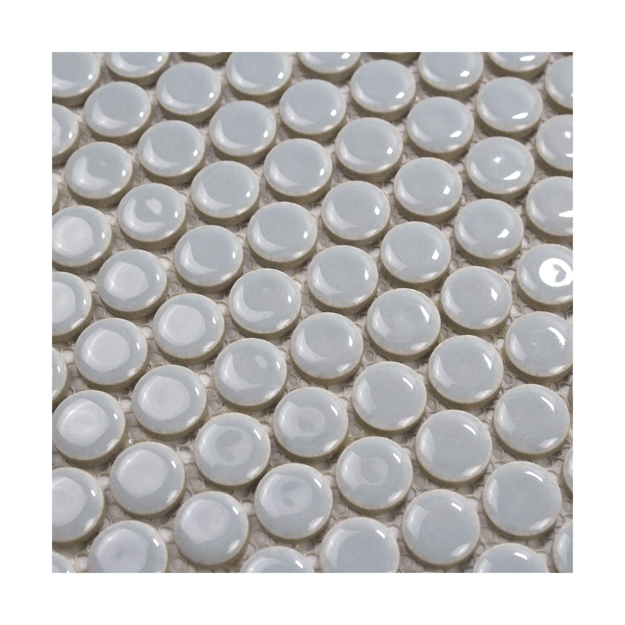 Cloudy Glossy Penny Round Mosaic Tile - Lot of 79.2 Sq ft - Cemento Collection