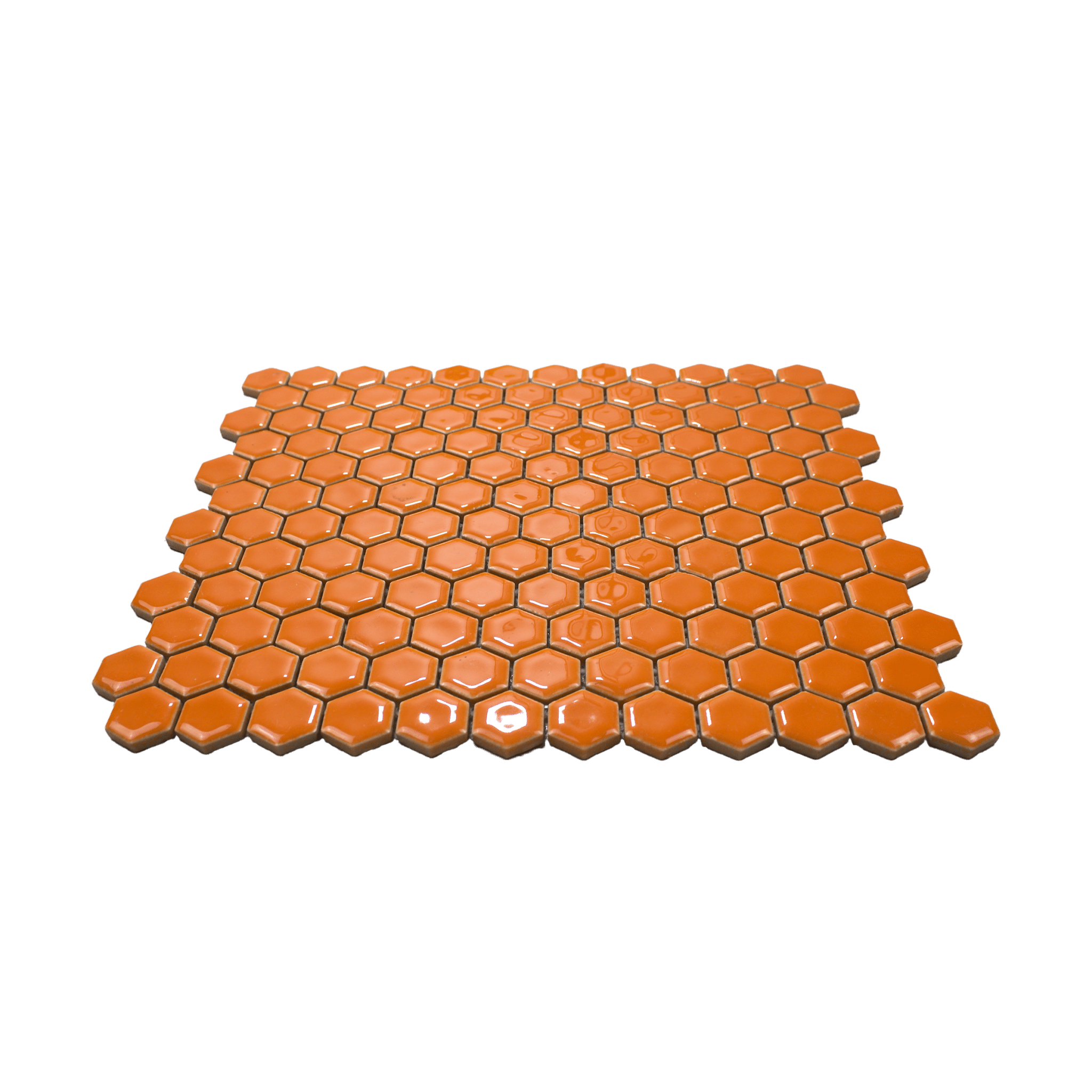 Coral Glossy Hexagon Mosaic Tile - Lot of 64.8 Sq ft - Cemento Collection