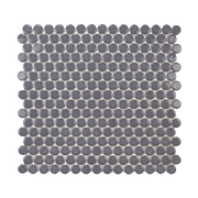 Dark Gray Glossy Penny Round Mosaic Tile - Lot of 79.2 Sq ft - Cemento Collection