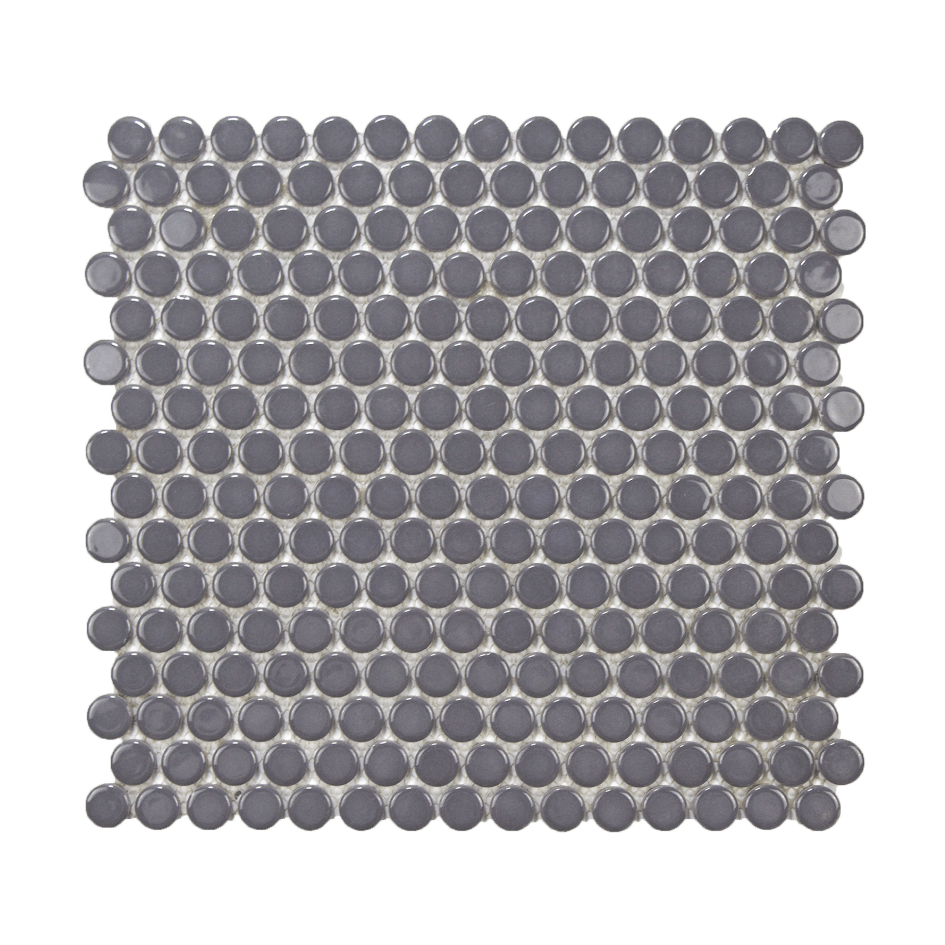 Dark Gray Glossy Penny Round Mosaic Tile - Lot of 79.2 Sq ft - Cemento Collection