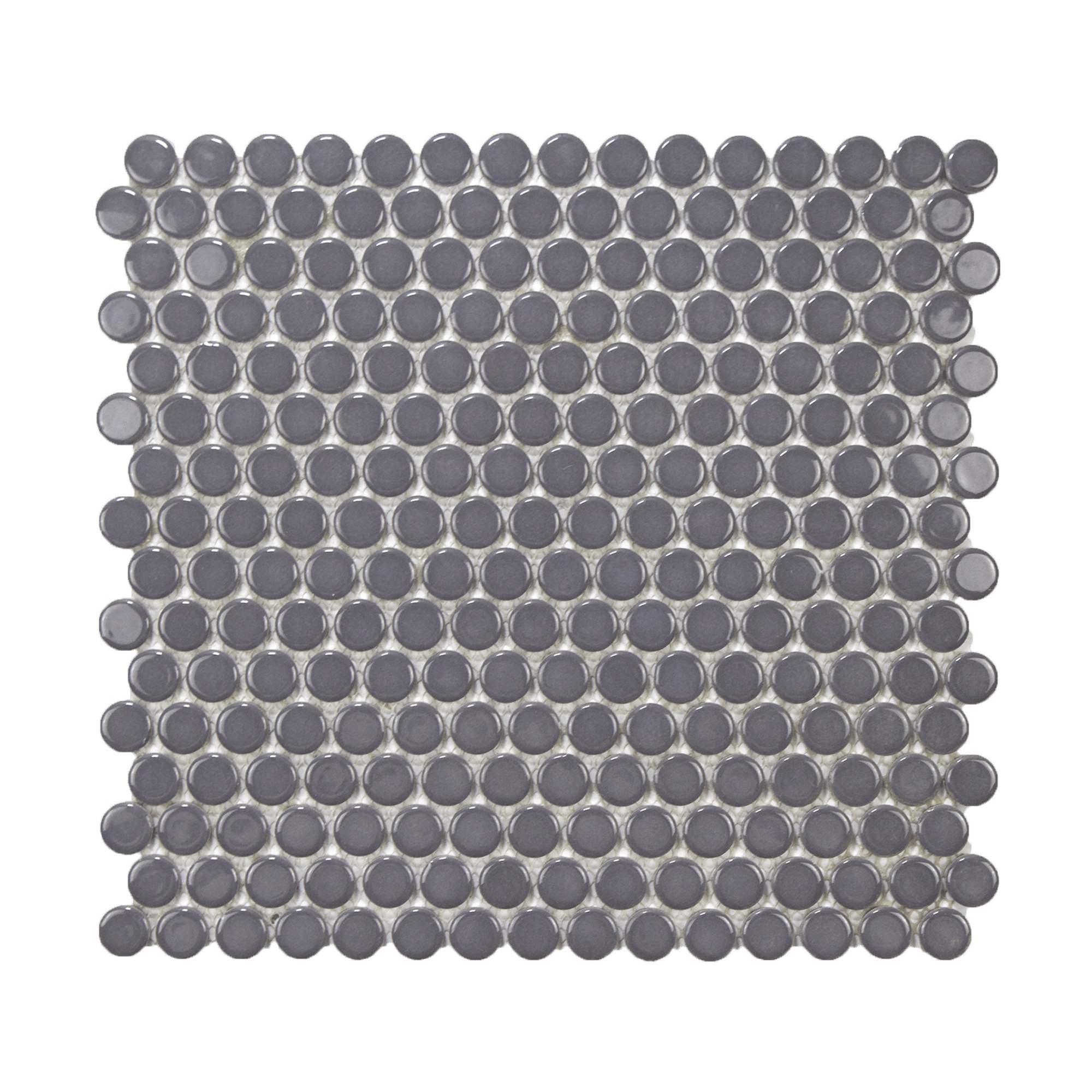 Dark Gray Glossy Penny Round Mosaic Tile - Lot of 79.2 Sq ft - Cemento Collection