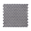 Dark Gray Glossy Penny Round Mosaic Tile - Lot of 79.2 Sq ft - Cemento Collection