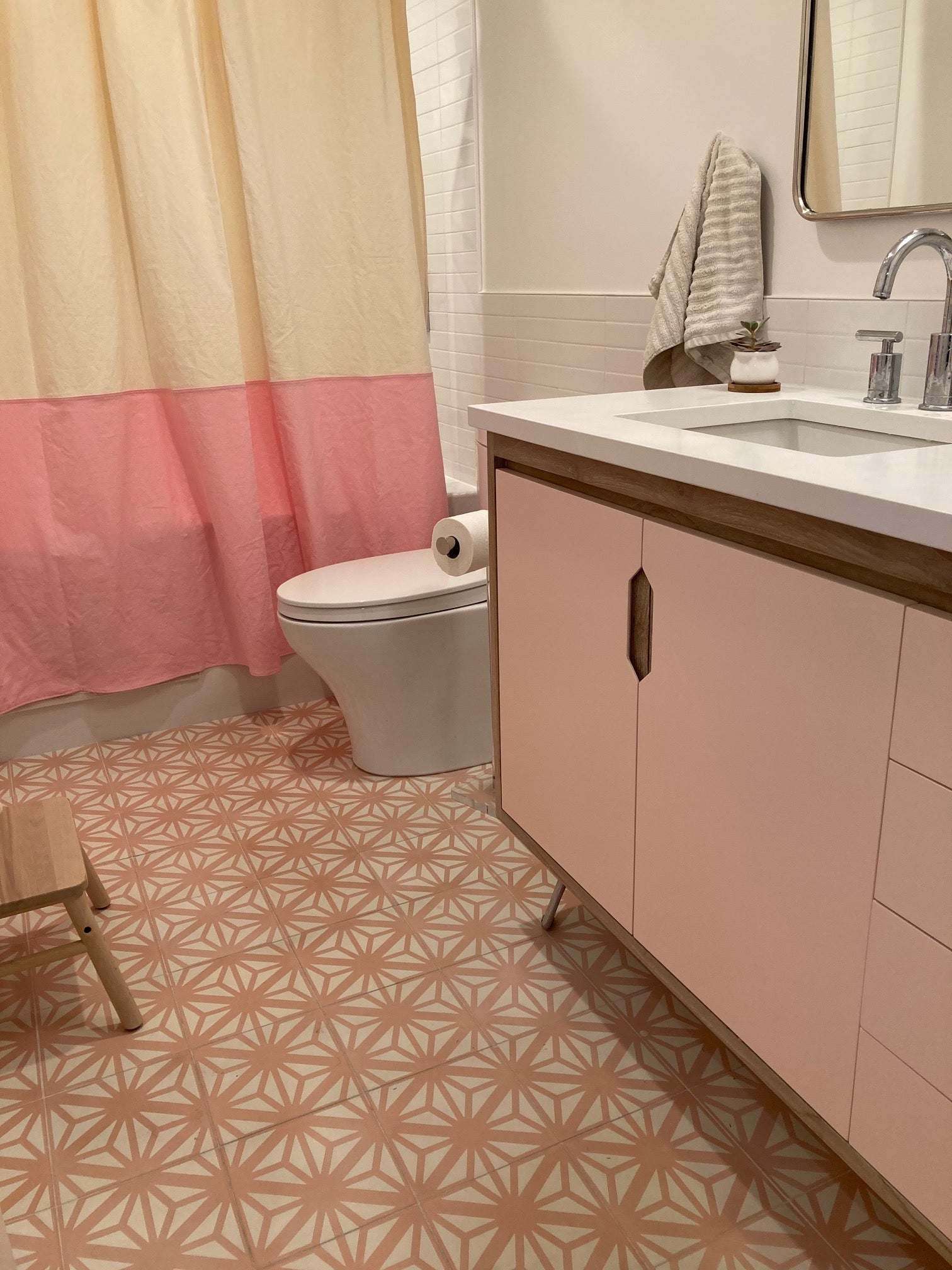 Estrella Pink Cement Tile - Lot of 122 Sq ft - Cemento Collection