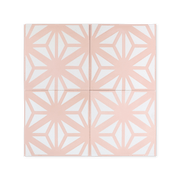 Estrella Pink Cement Tile - Lot of 122 Sq ft - Cemento Collection