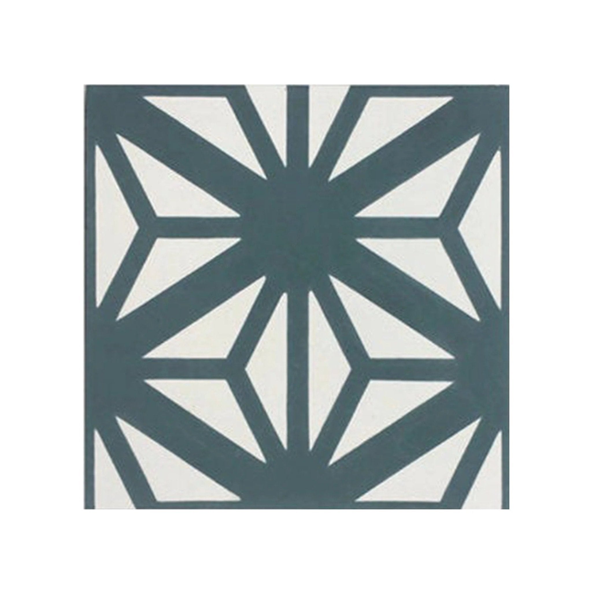 Estrella Teal Green Cement Tile - Lot of 95 Sq ft - Cemento Collection