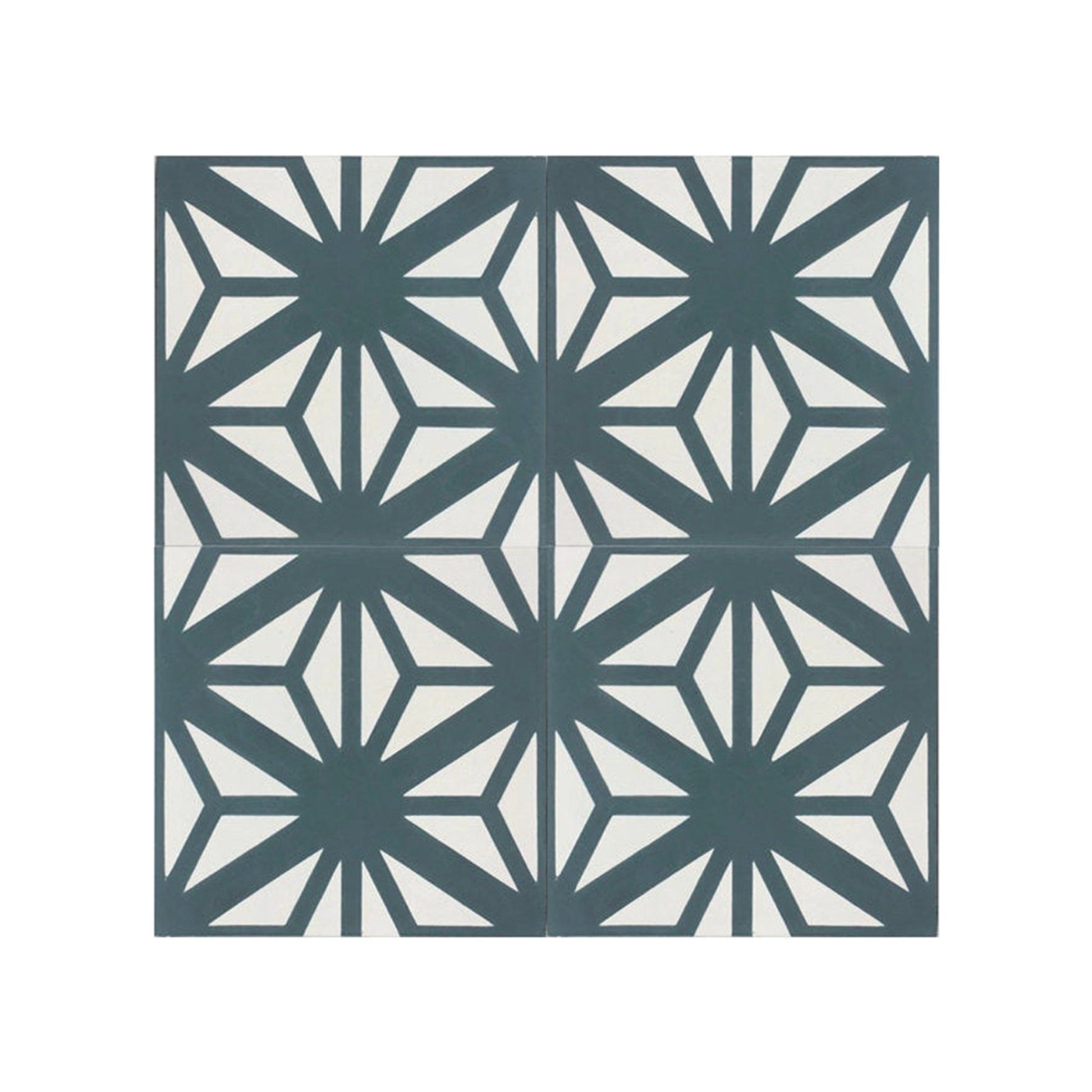 Estrella Teal Green Cement Tile - Lot of 95 Sq ft - Cemento Collection