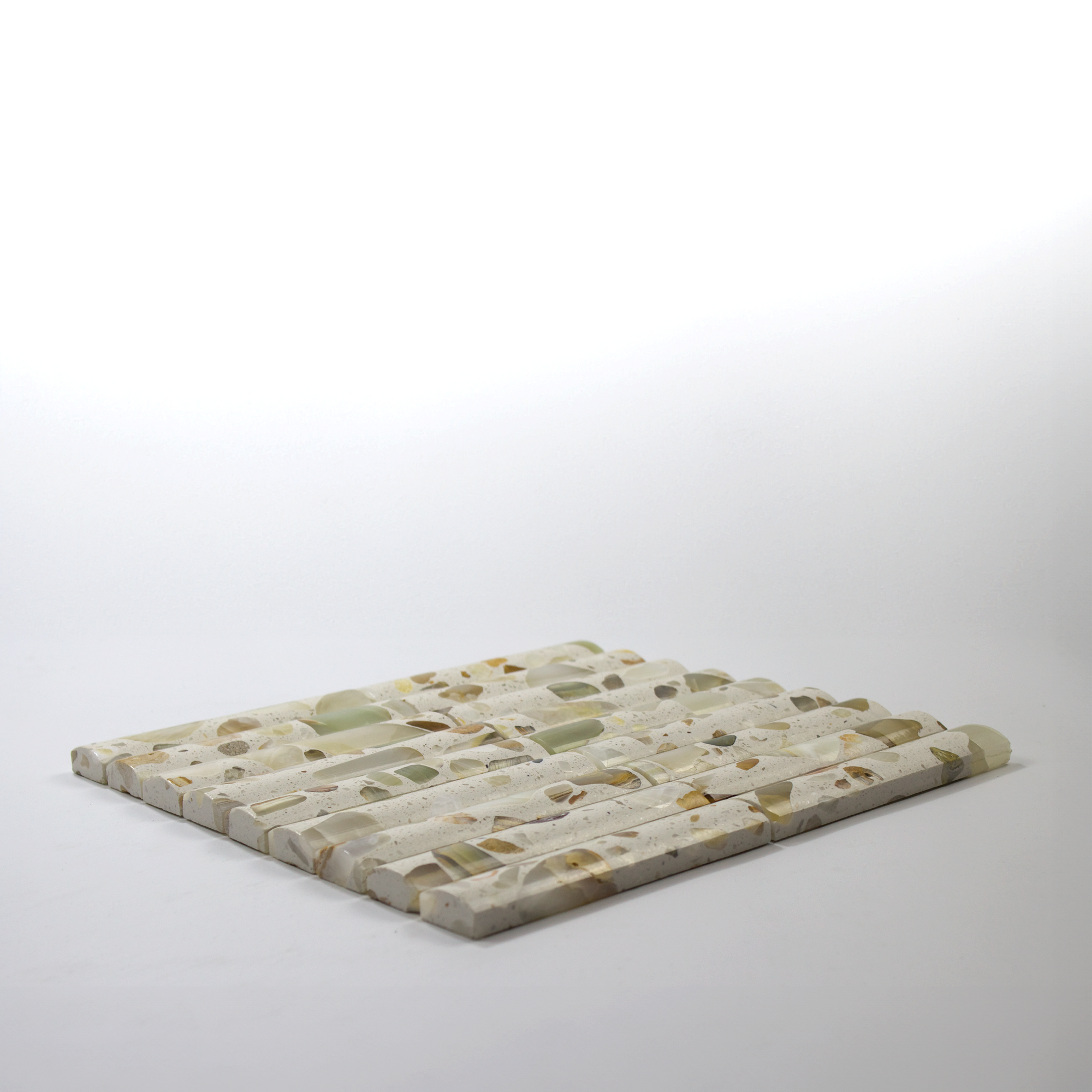 Fluted Tropical Sand Terrazzo Mosaic Tile